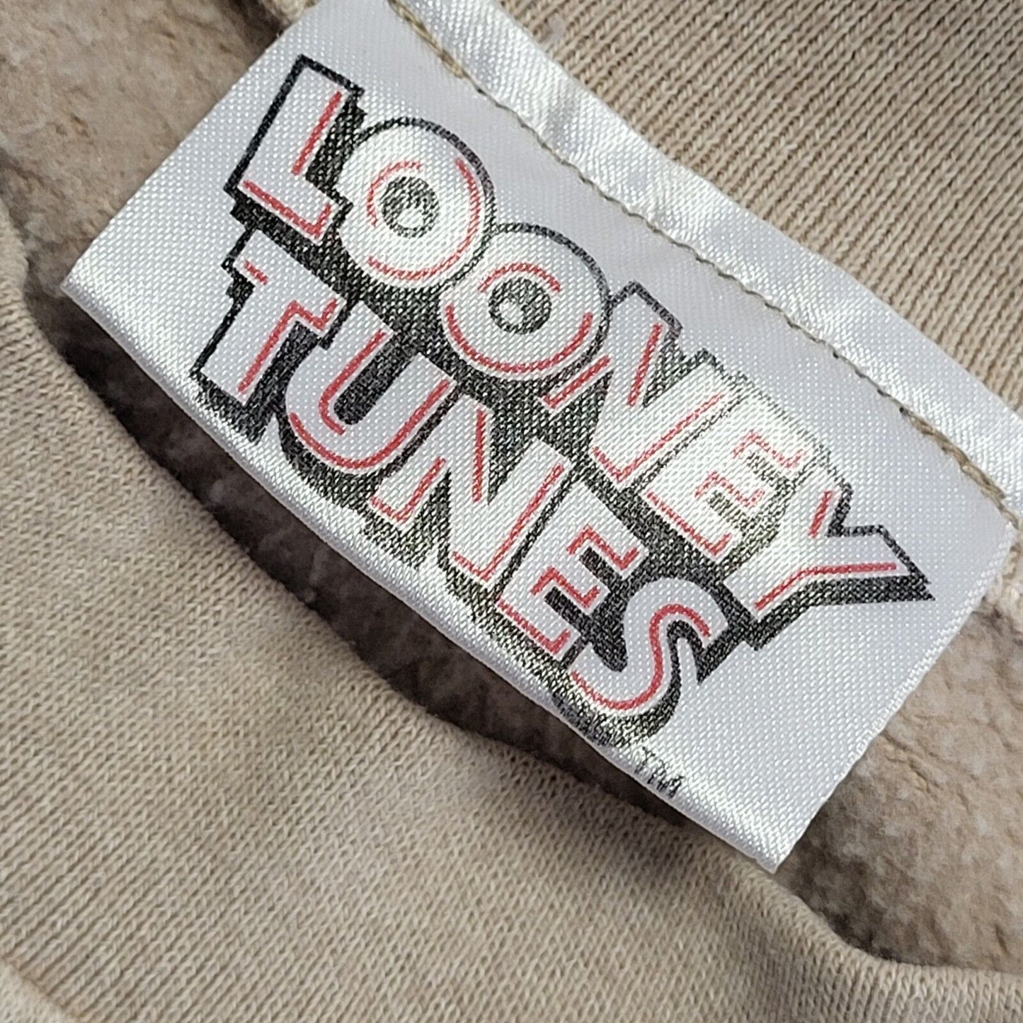 Looney Tunes Vintage 80's Beige Tasmanian Devil Sweatshirt Mens UK Size XL