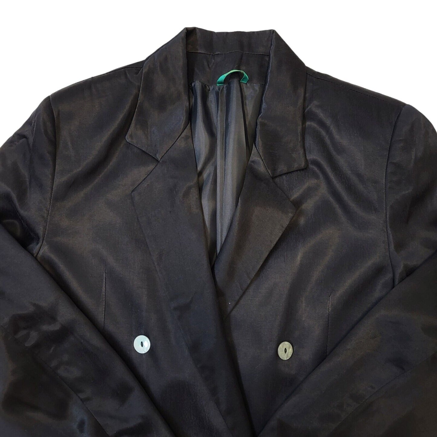 Canda C&A 80s Vintage Black Double Breasted Blazer Jacket Women's Size 16