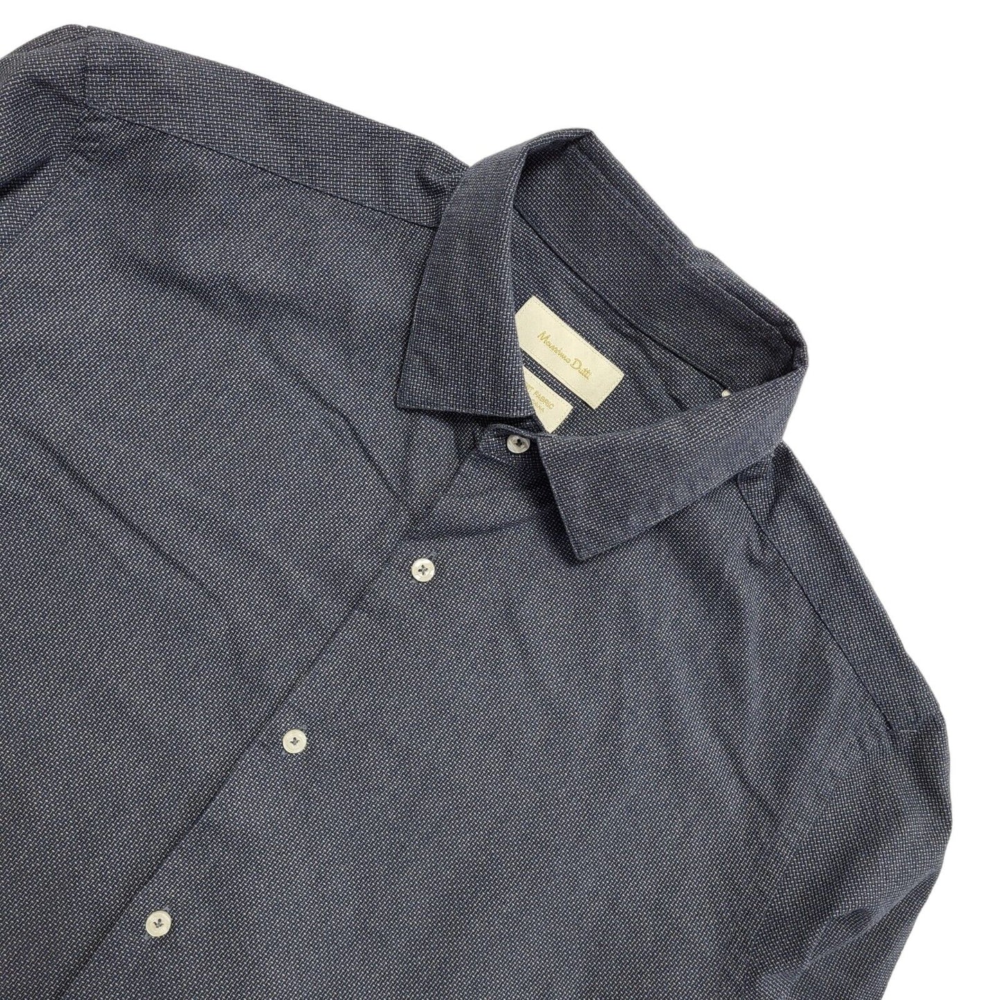 Massimo Dutti Y2K Blue Long Sleeve Formal Shirt Men's Size Large