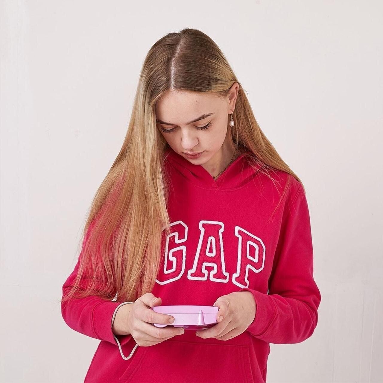 Gap Vintage Y2K Pink Pullover Hoodie Womens UK Size M