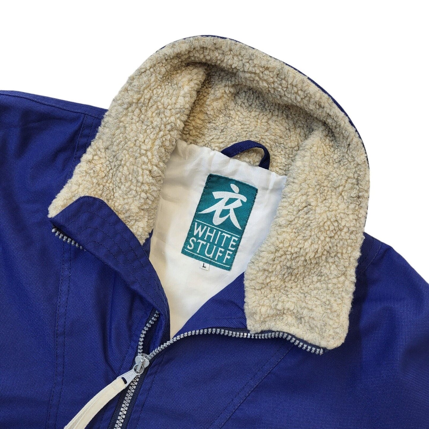 White Stuff 90s Vintage Bud Ice Navy & White 1/4 Zip Jacket Men's Size Large