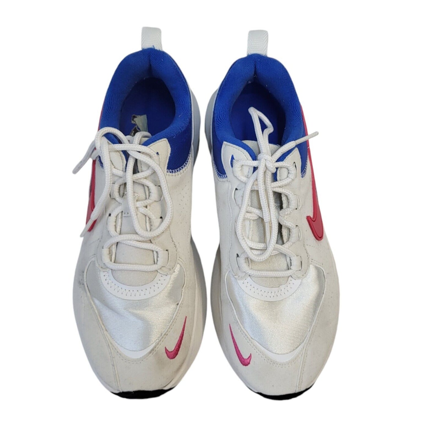 Nike White & Blue Lace-up Sports Casual Trainers Uk Women's Size 4.5