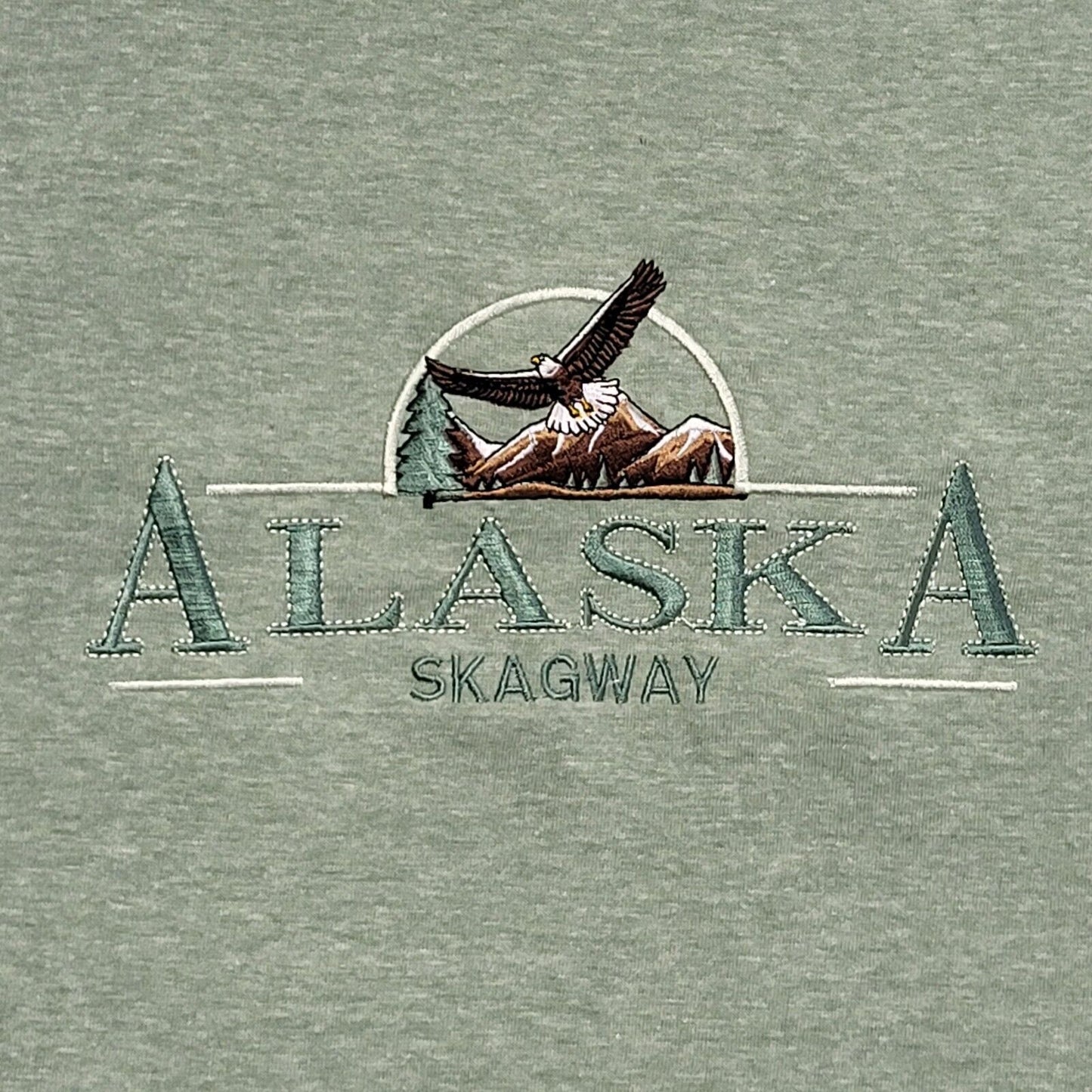 Alaska Skagway Teemax Green Vintage 90s Short Sleeve T-Shirt Uk Men's XL