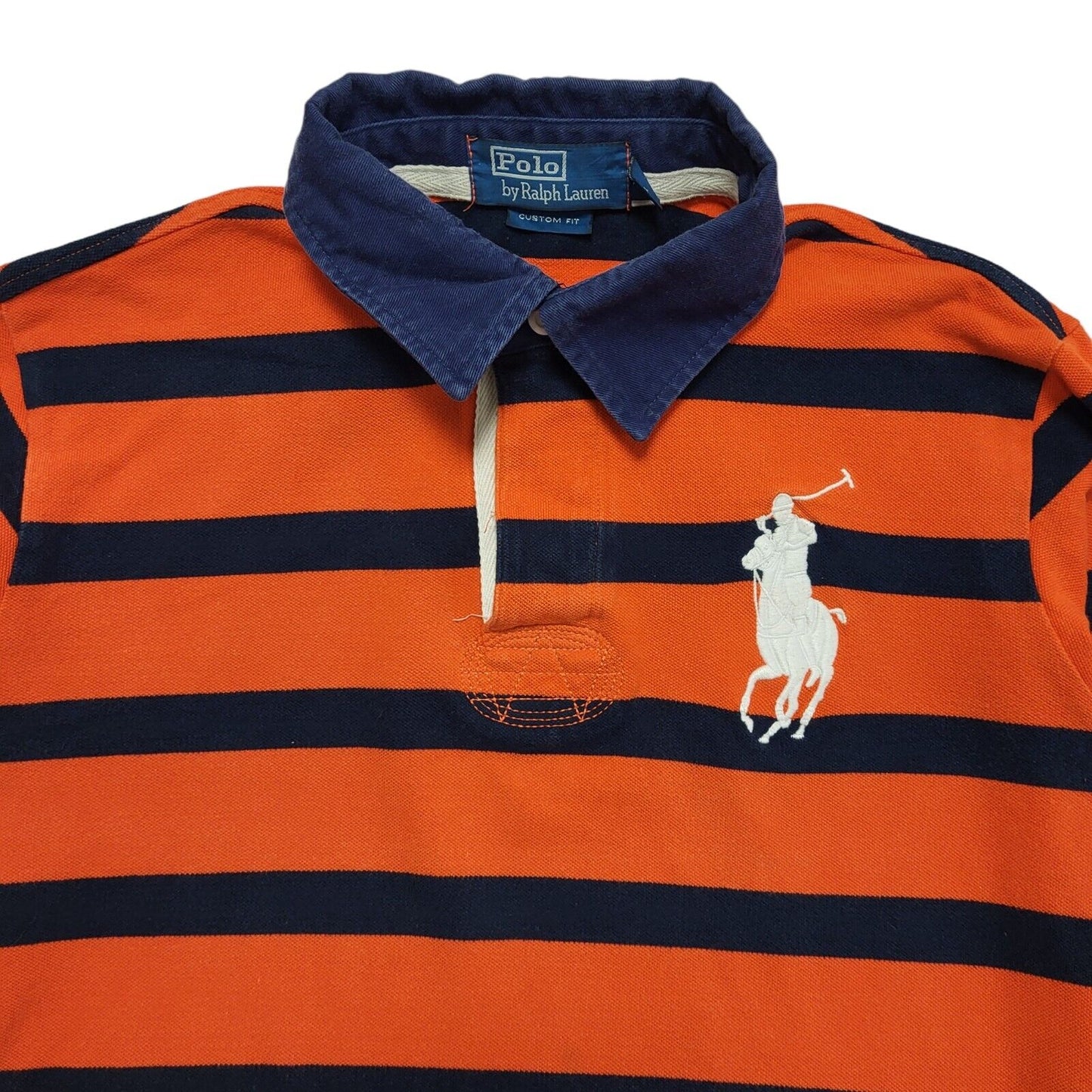 Polo Ralph Lauren Y2K Orange Relaxed Fit Polo Top Shirt Women's Size M