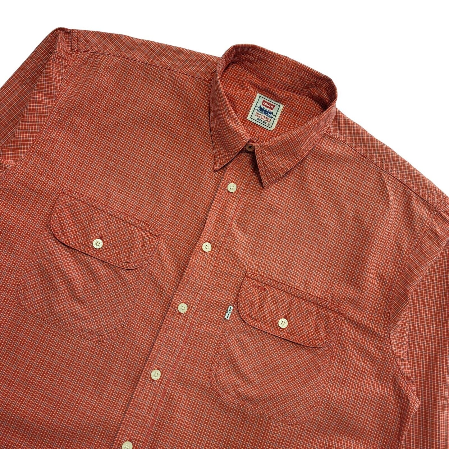 Levi's 90's Red Check Long Sleeve Shirt Uk Men's UK XL