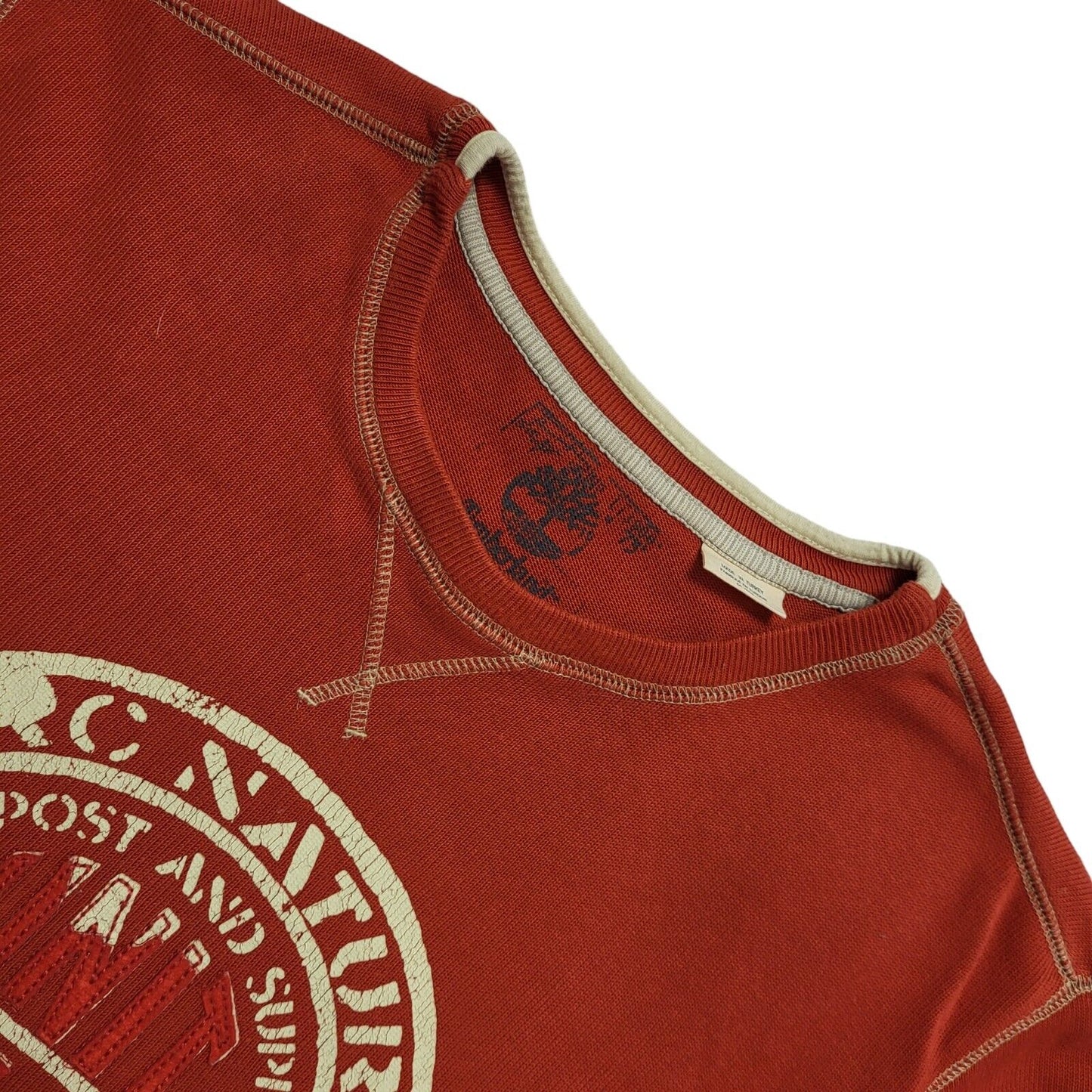 Timberland Red Y2k Parc Nature Crew Neck Sweatshirt Uk Men's Size Small