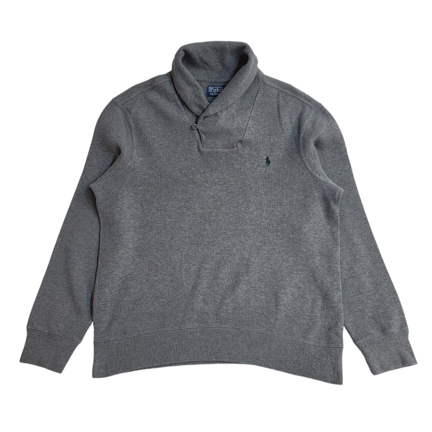 Polo Ralph Lauren Grey Roll Neck Vintage Y2K Jumper Men's UK L