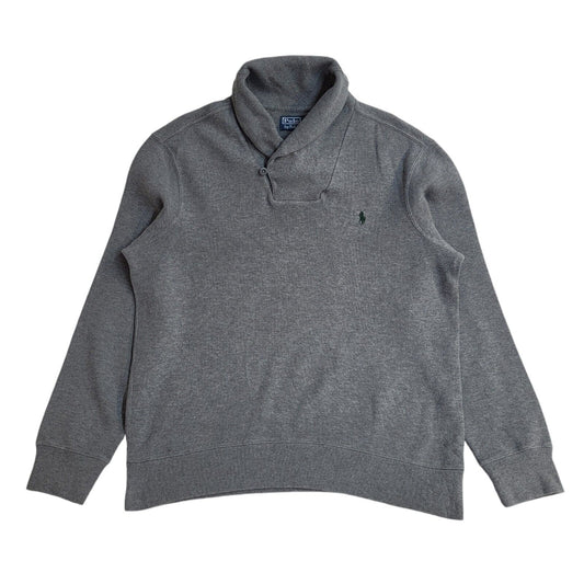 Polo Ralph Lauren Grey Roll Neck Vintage Y2K Jumper Men's UK L