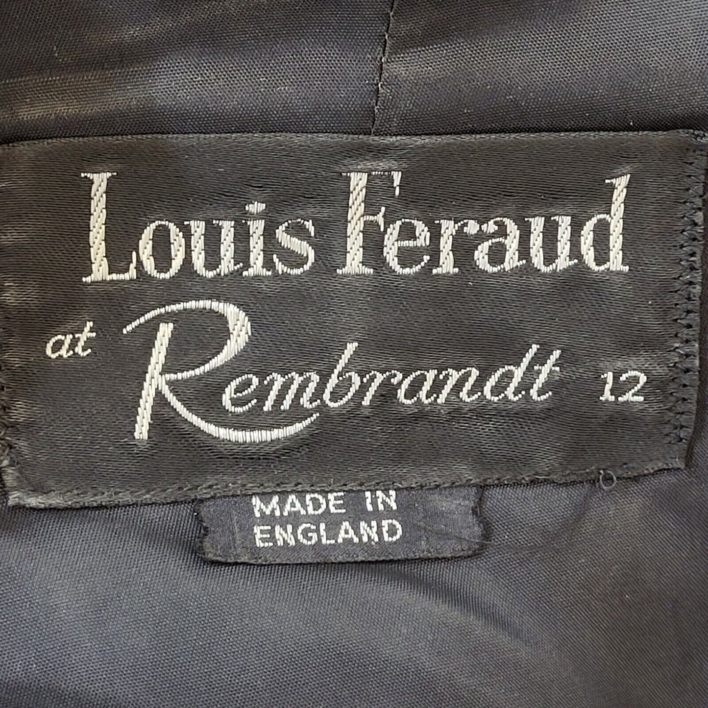 Louis Feraud  60's Vintage Black Long Sleeve Dress Womens Dress UK 12
