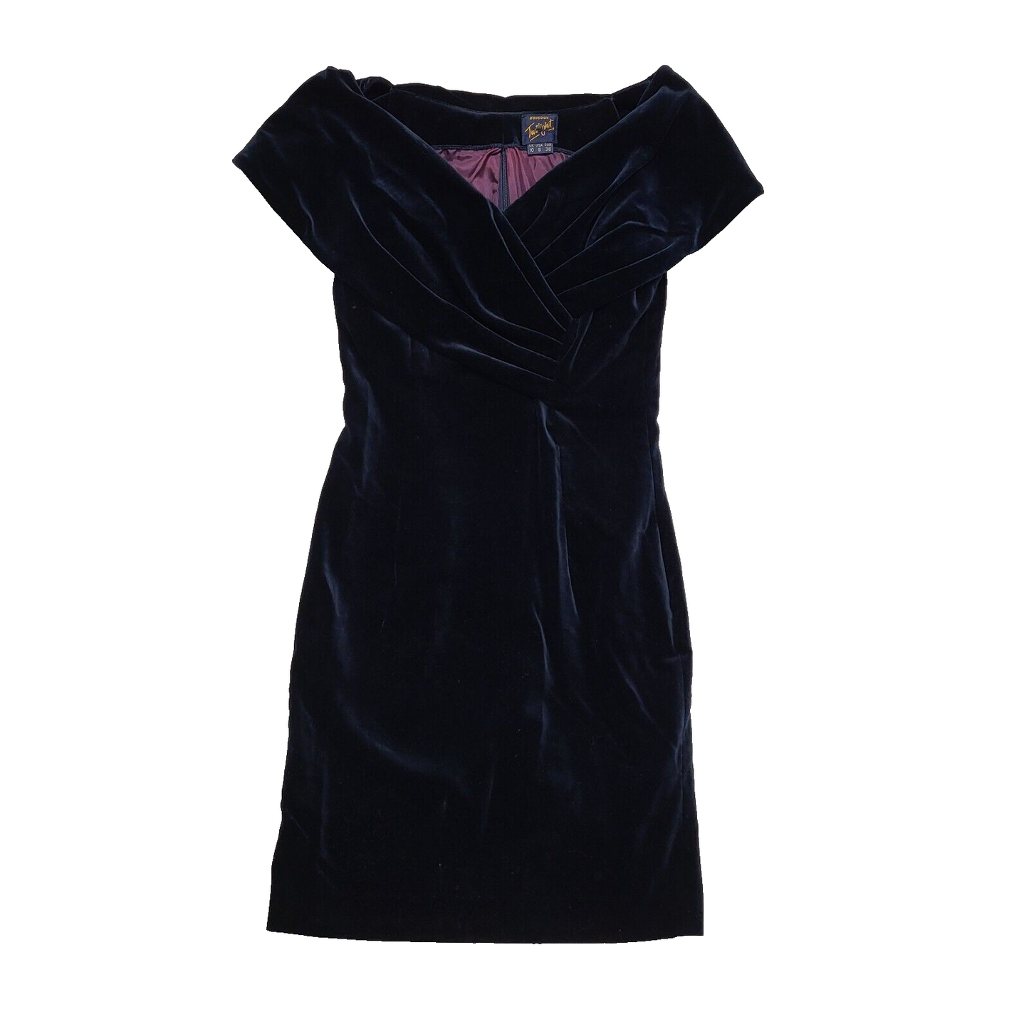 Monsoon Vintage 90's Blue Velour Evening Dress Womens UK 10
