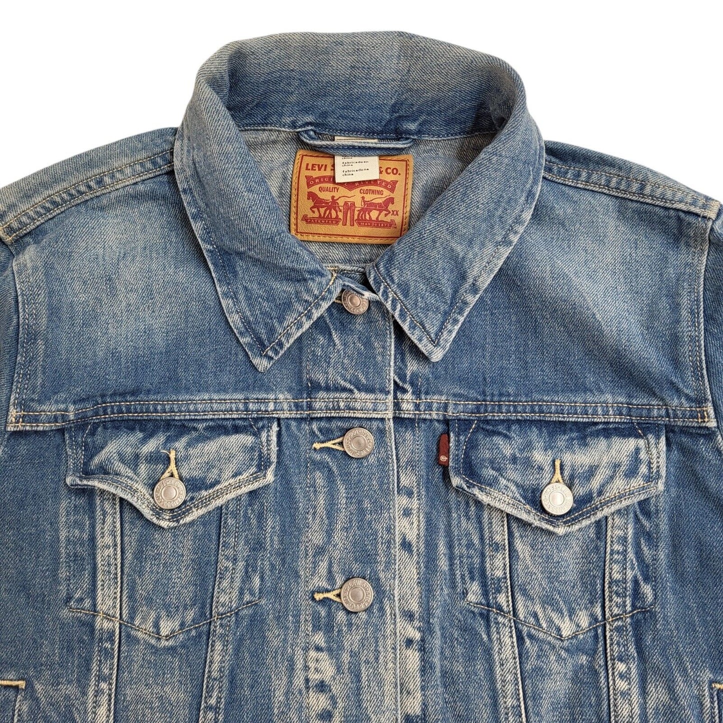 Levi's Mid Blue 90s Vintage Denim Jacket Uk Women's Size Large