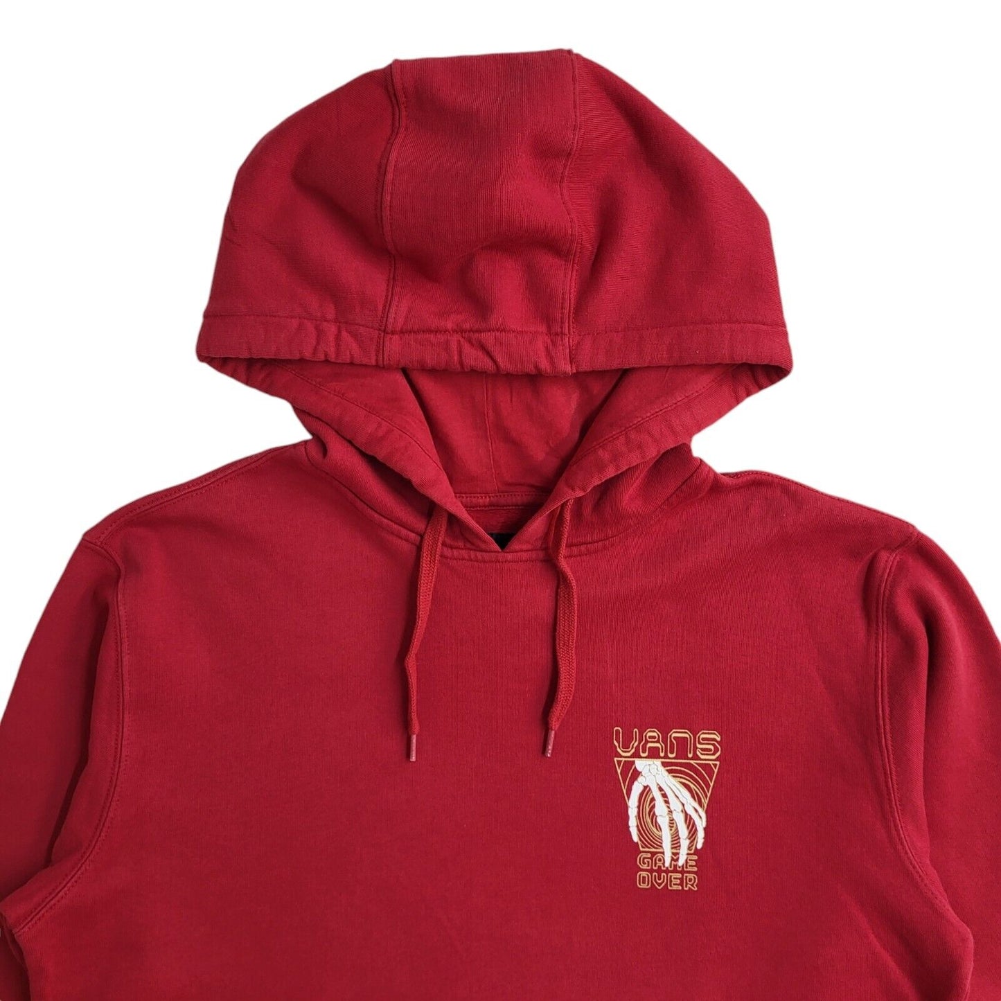 Vans Y2k Red Pullover Sweatshirt Hoodie Uk Men's Size Small