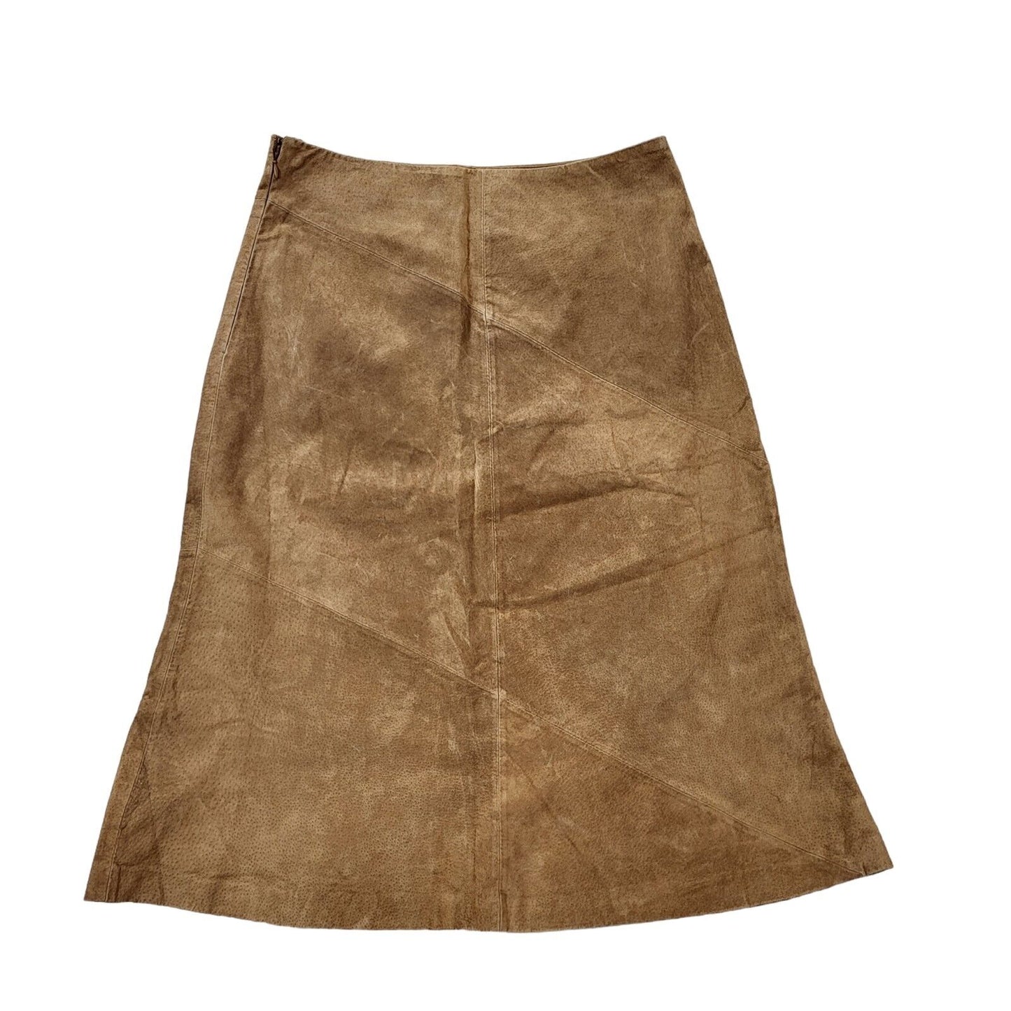 Beth Terrell Y2K Vintage Beige Suede Skirt BNWT Womens Size 10-12 W28-30