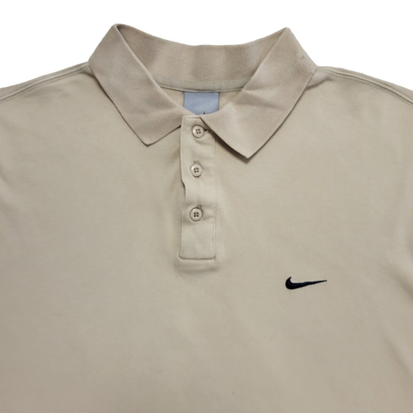 Nike Beige Short Sleeve Relaxed Fit Polo Shirt Uk Men's Size Large