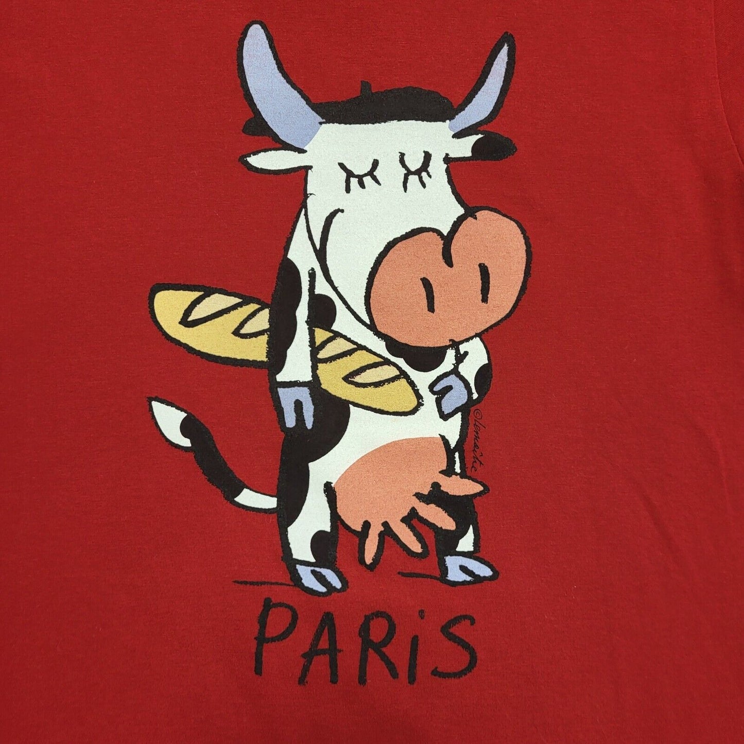 Alma Mater Vintage Y2K Red Cow Print Short Sleeve T-Shirt Womens S