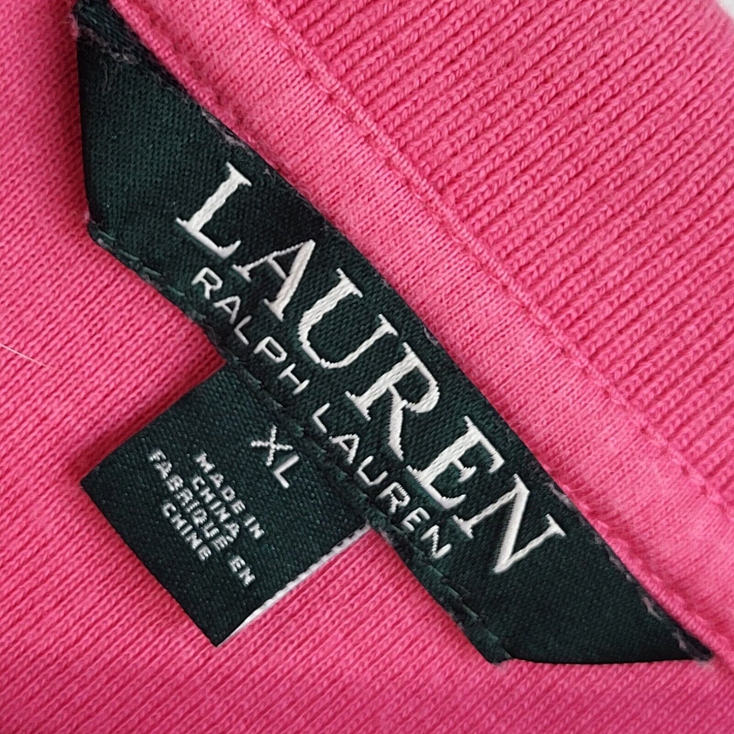 Ralph Lauren Vintage Y2K Pink Polo Shirt Uk Women's Size XL
