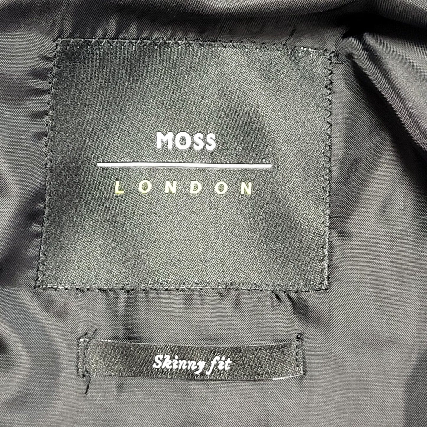 Moss London Black Y2k Blazer Suit Jacket Uk Men's Size Large 42"