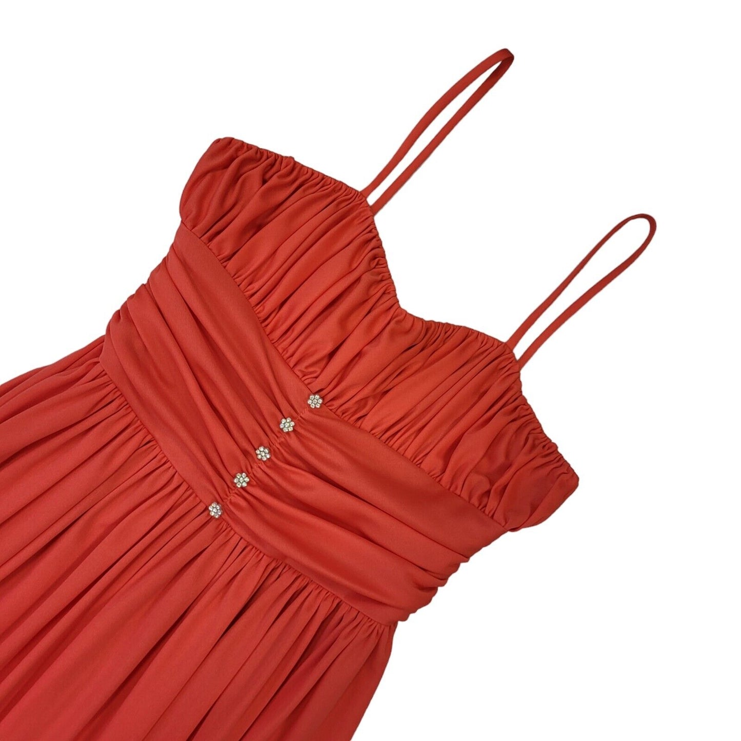 Marjon Couture Trina Lewis Vintage 70s Red Evening Dress Uk Women's Size 14