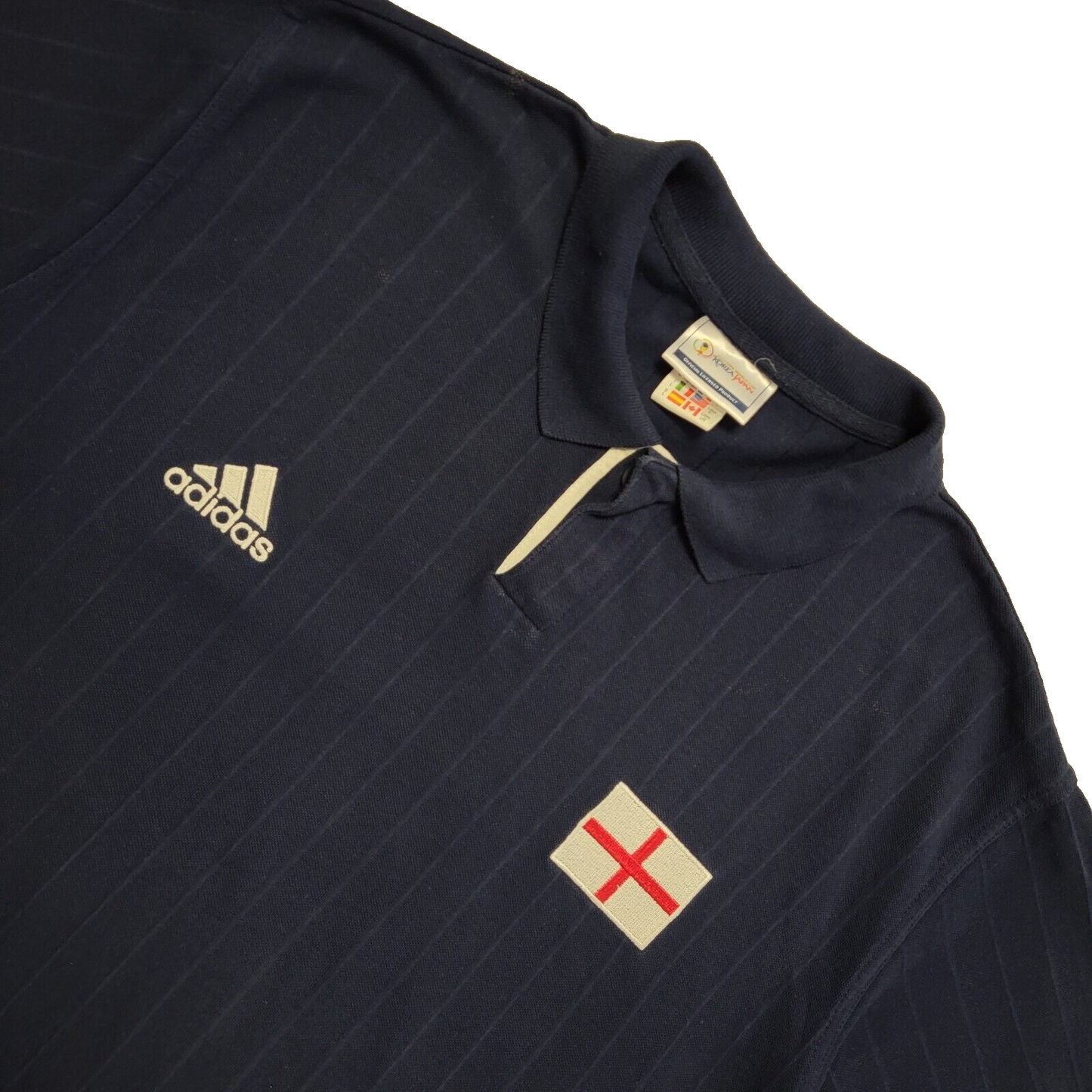 Adidas Y2K Blue 2002 Fifa World Cup Short Sleeve Polo Shirt Mens Size L