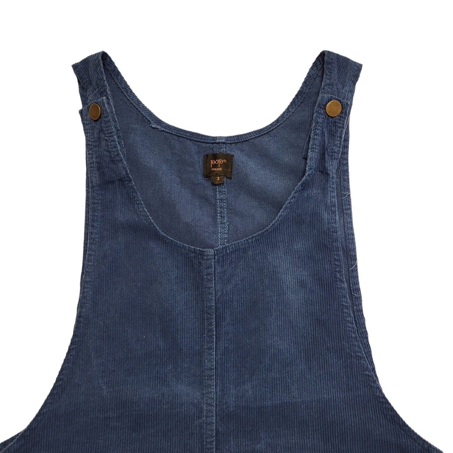 Pop Y2K Dark Blue Sleeveless Corduroy Dress Uk Women's  Size 16 W34-38