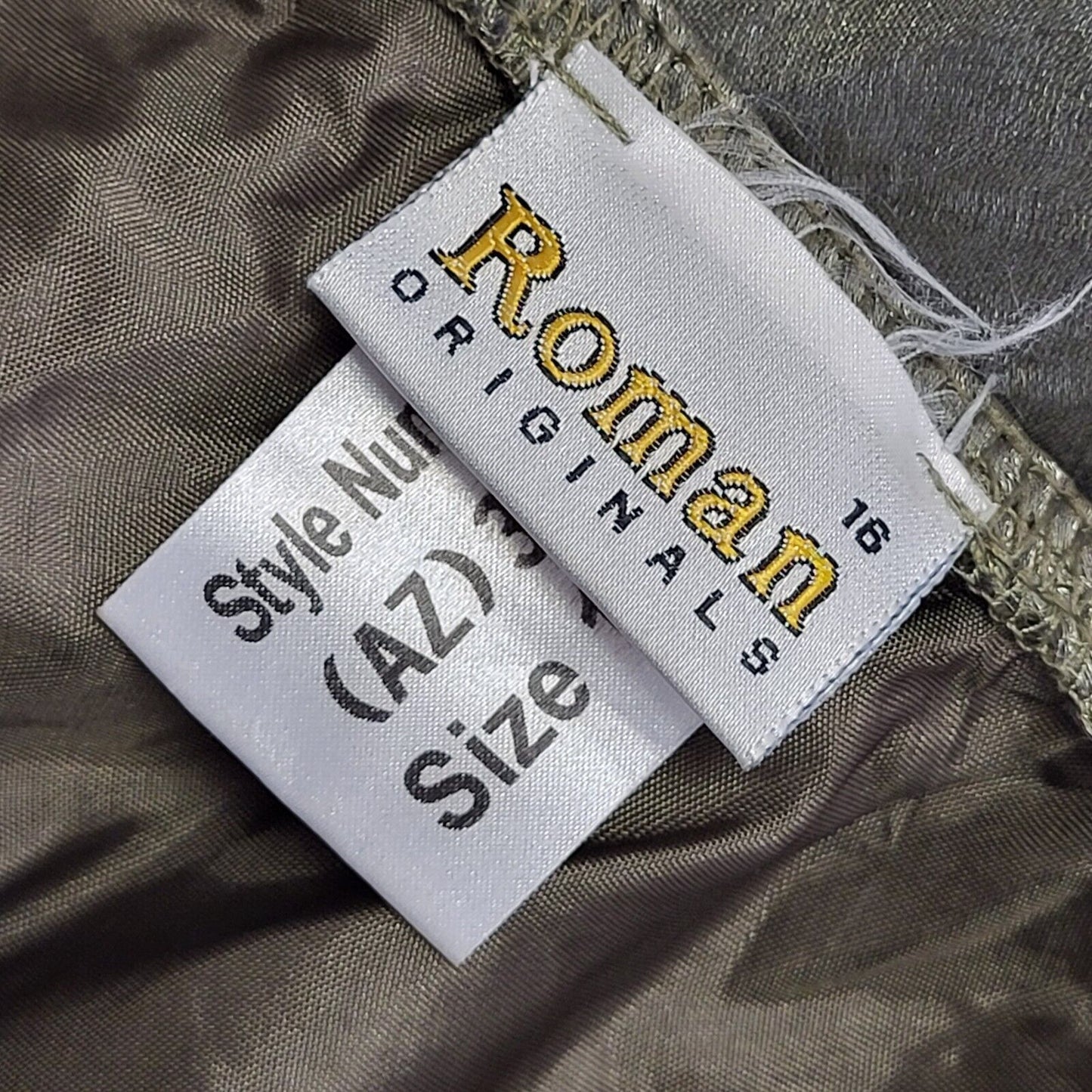 Roman Vintage 90's Green Metallic Long Ruffle Skirt Womens UK Size 16 W34