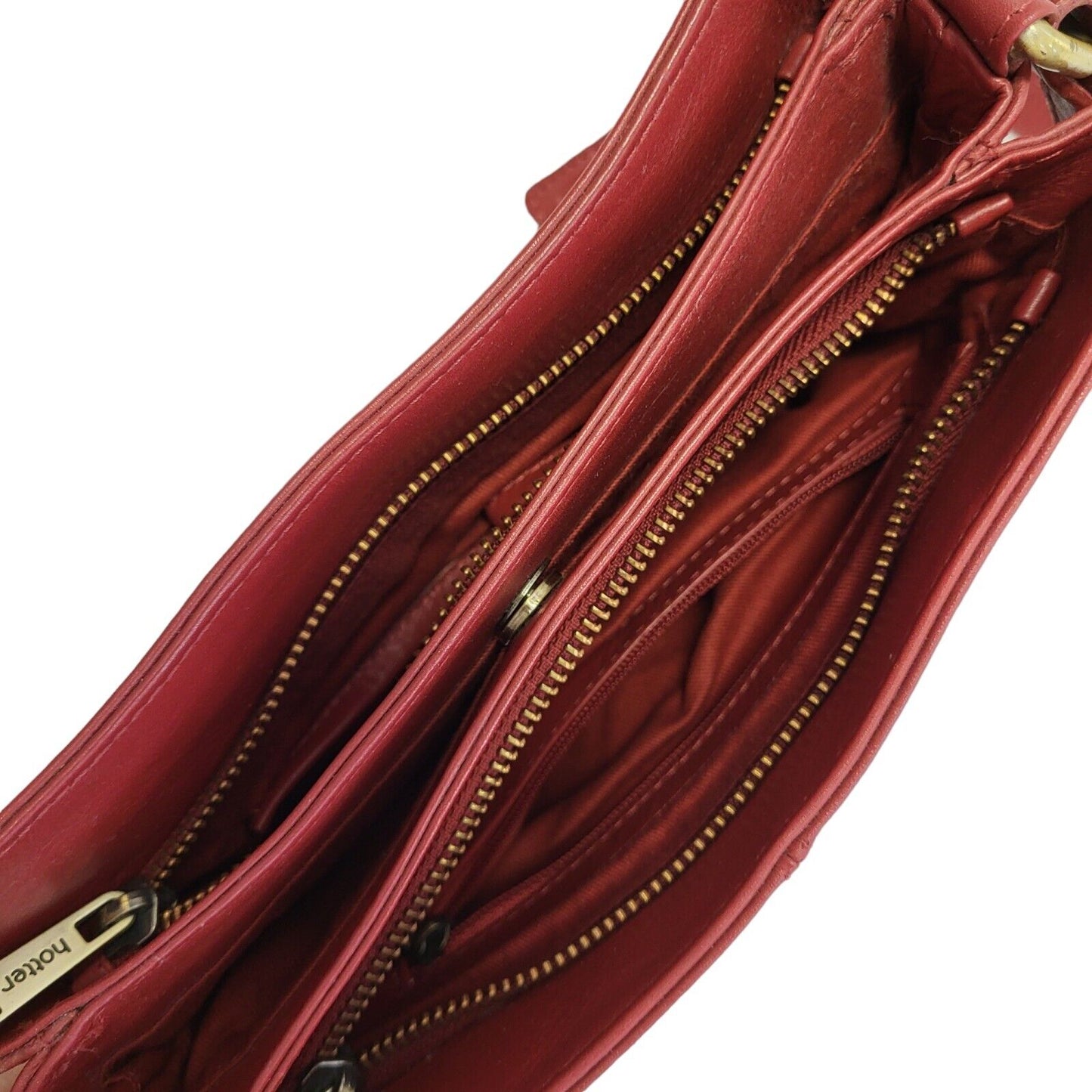 Genuine Leather Dark Pink Leather Cross Body Shoulder Bag Uk Size 9" x 5.5"