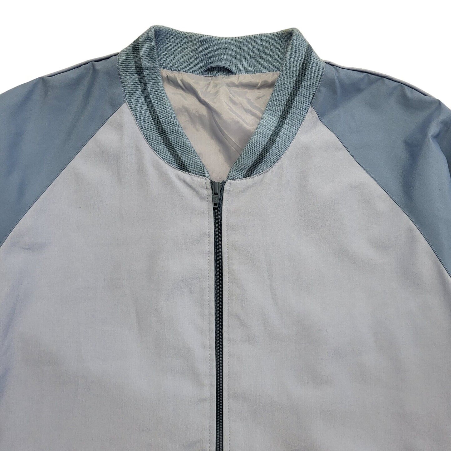 Vintage 90s Blue Zipped Bomber Jacket Uk Men's Size Extra Large