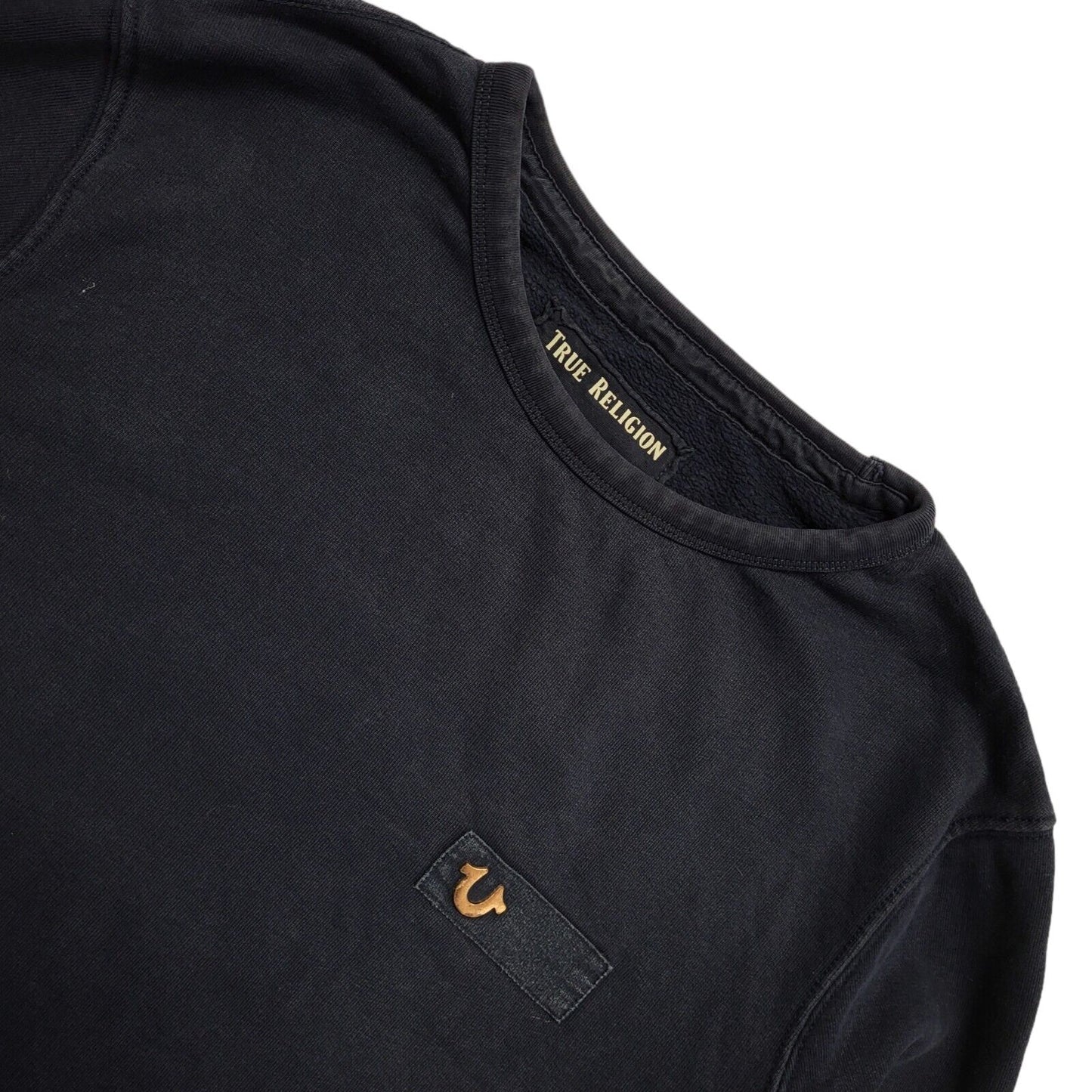 True Religion Y2K Navy Blue Round Neck Sweatshirt Uk Men's Size Large