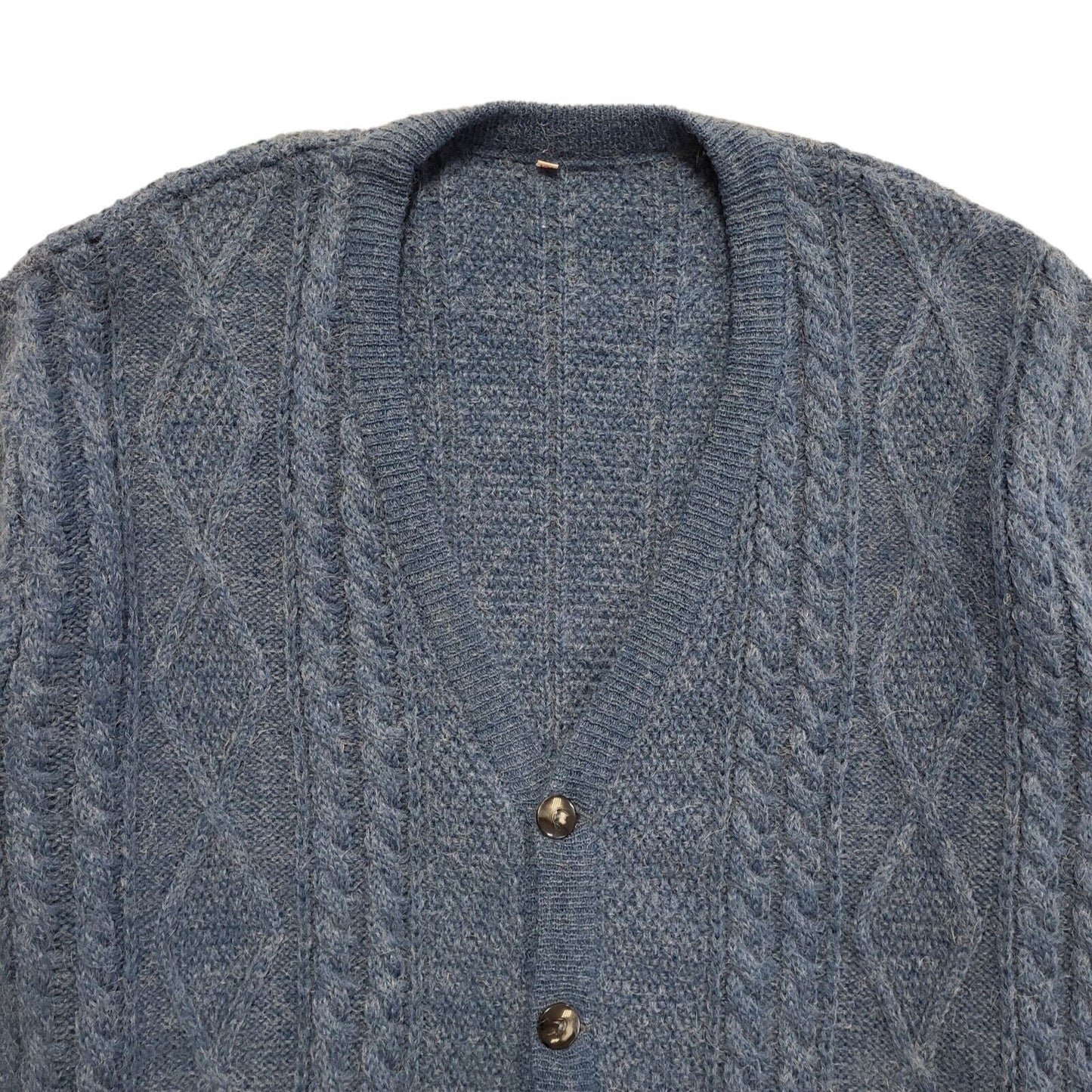 Vintage 90's Cardigan Blue Knit Button Front Men's UK Size M