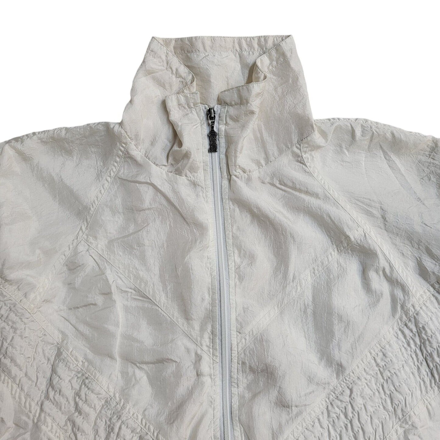 Rodeo Vintage 80s White Shell Jacket Uk Women's Size 18