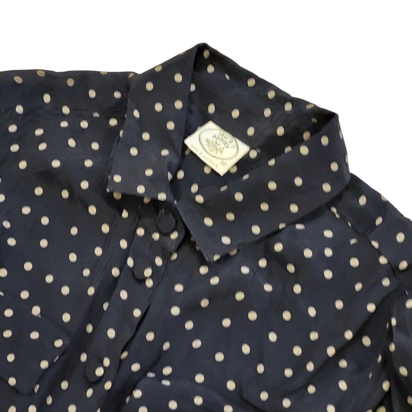 90s Vintage Laura Ashley Black Polka Dot Belted Daywear Dress Women's Size 10