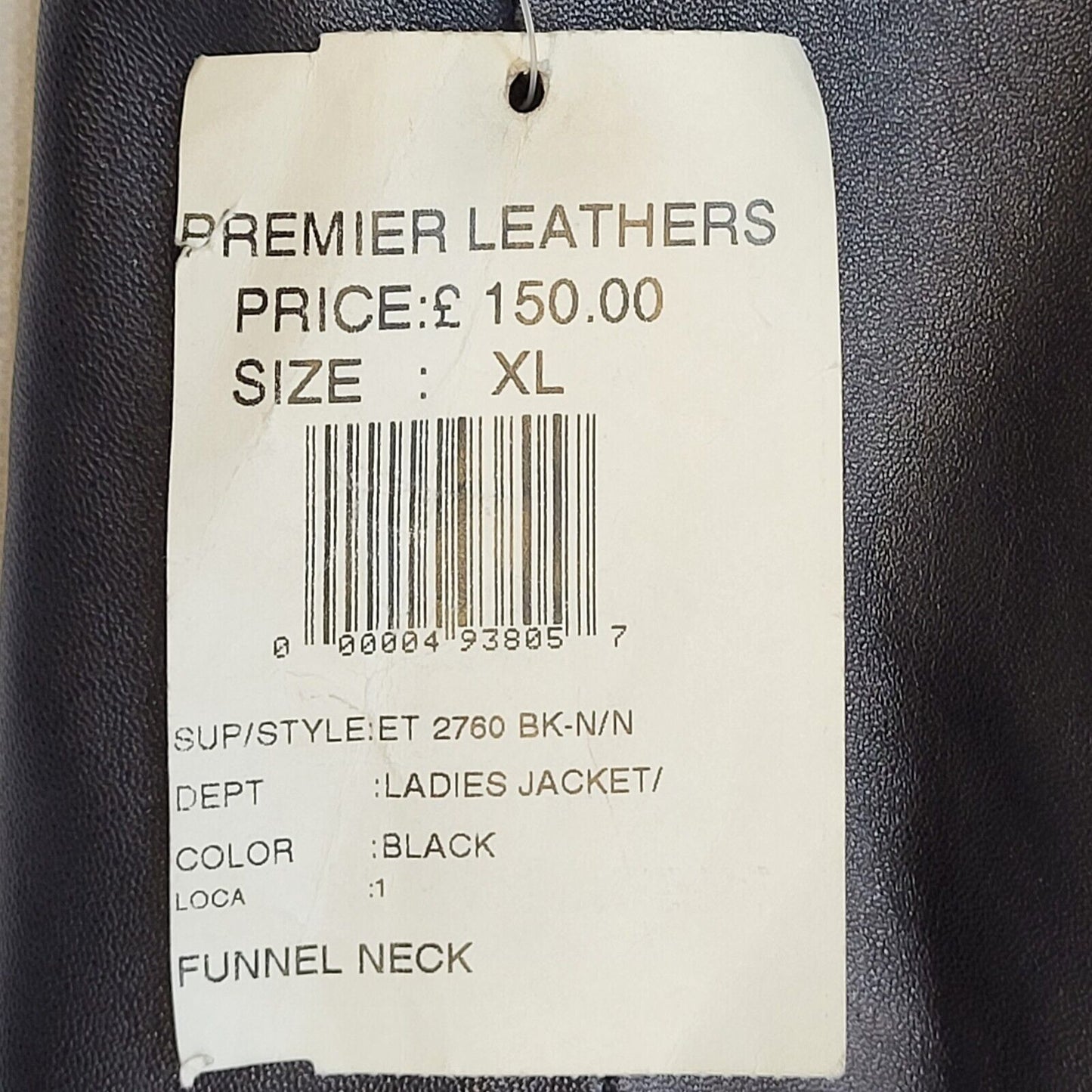 Genuine Leather Vintage 90s Black Button Leather Coat Women's Size 16 BNWT