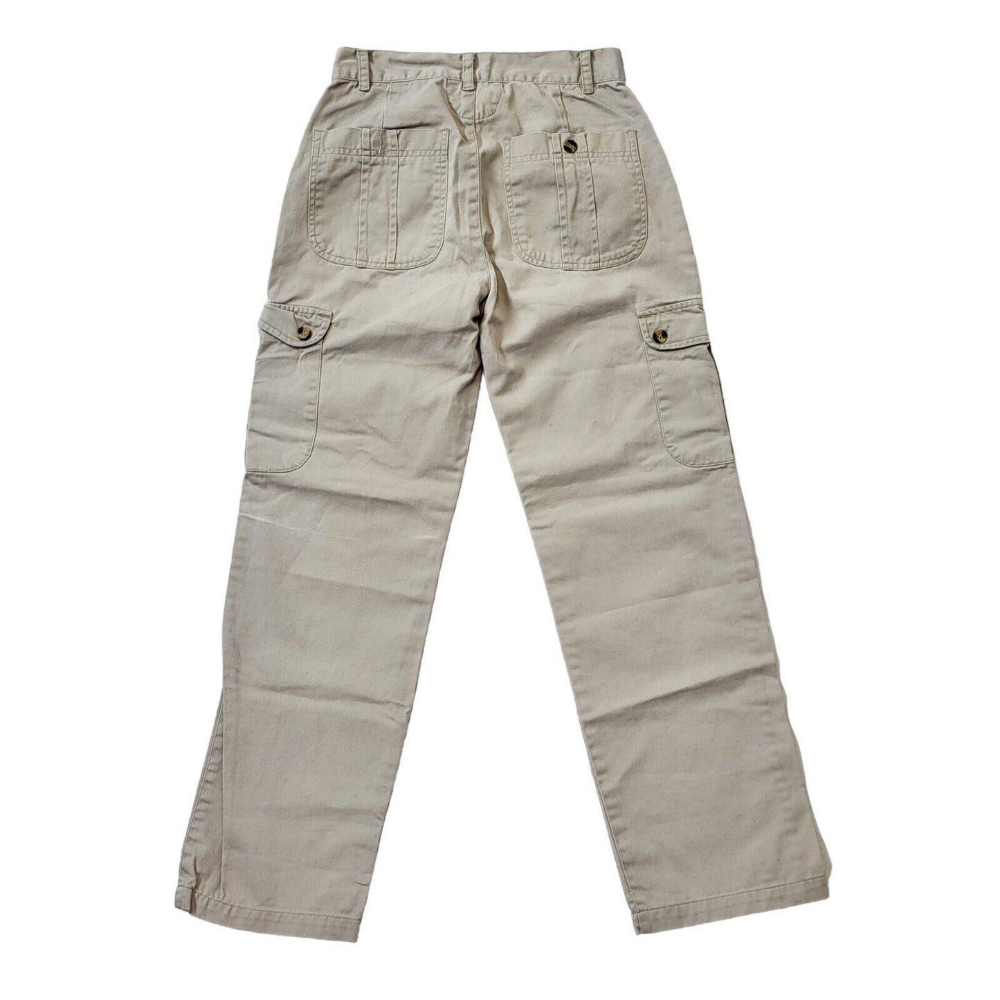 Young Dimensions 90s Vintage Beige Straight Cargo Trousers Women's Size6 W25 L26