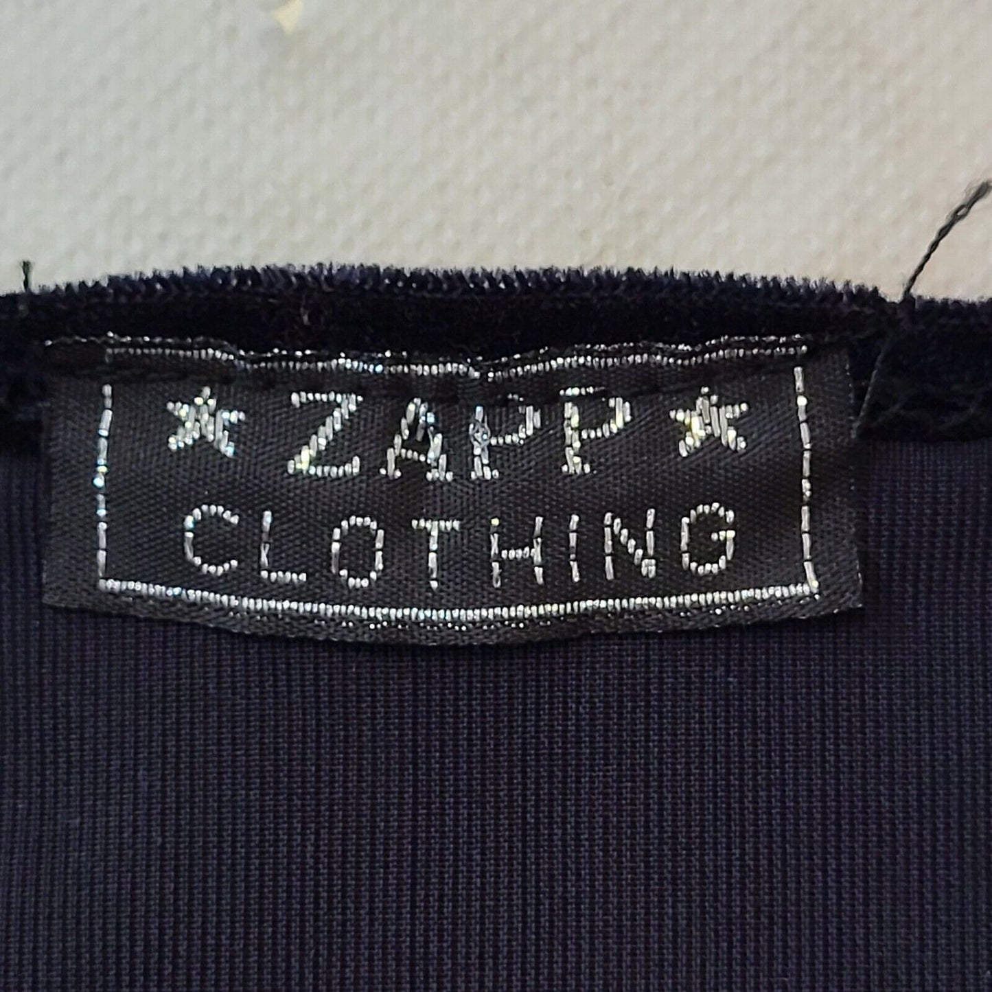 Zapp 90s Vintage Navy Blue Velvet Long Sleeve Top Women's Size L/XL Eu 40-42