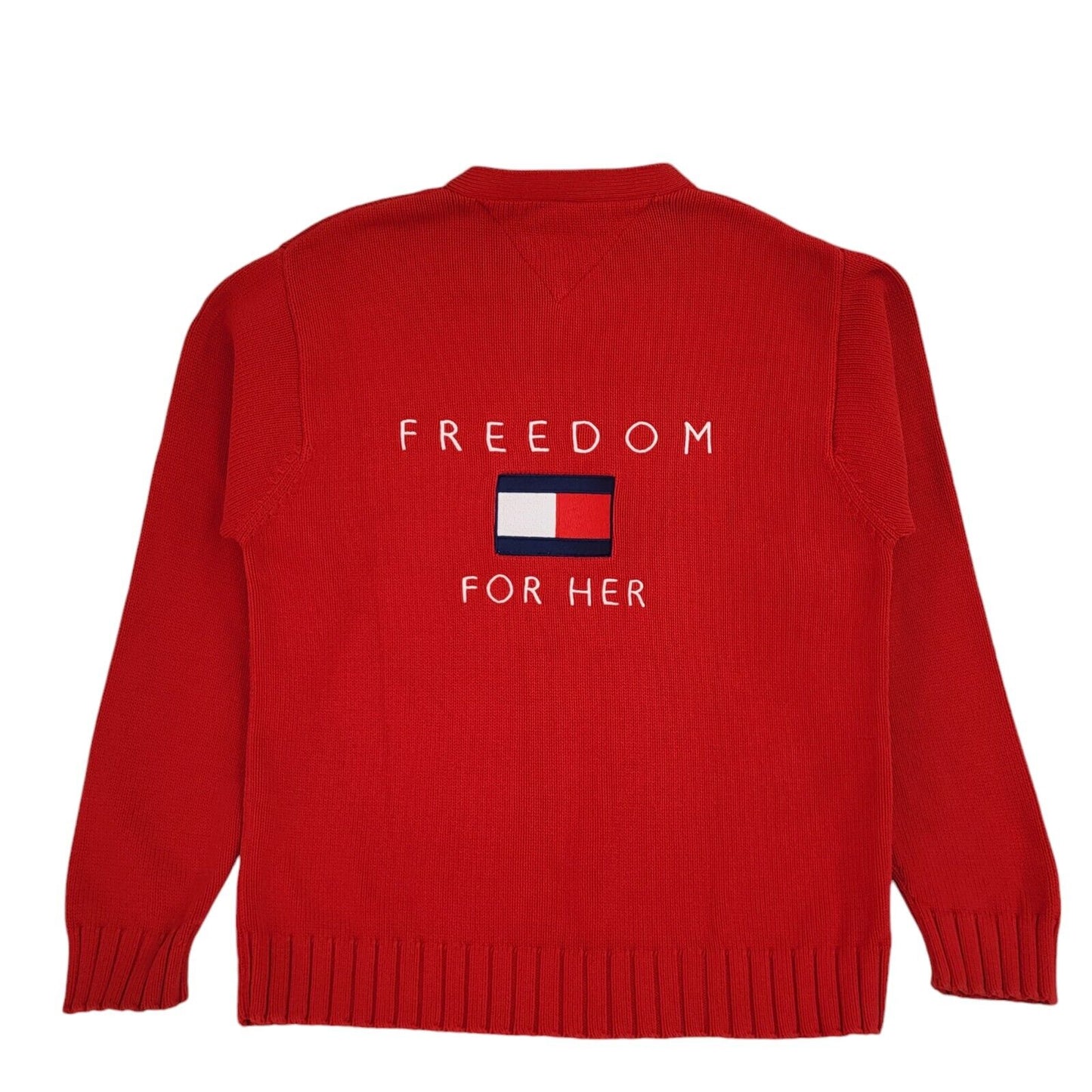 Tommy Hilfiger Red Y2k V-Neck Jumper Uk Men's Size Small