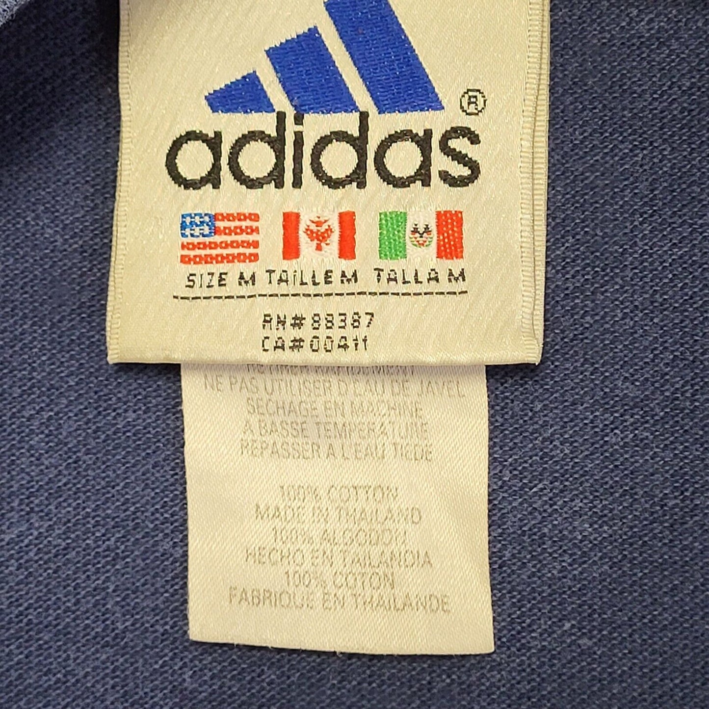 Adidas 90s Vintage Navy Blue V-Neck Sweatshirt Men's Size M
