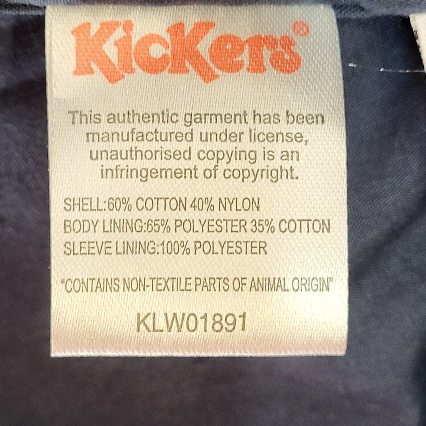 Kickers Vintage 80s Navy Blue Button-Up Bomber Jacket Uk Men's Size Large