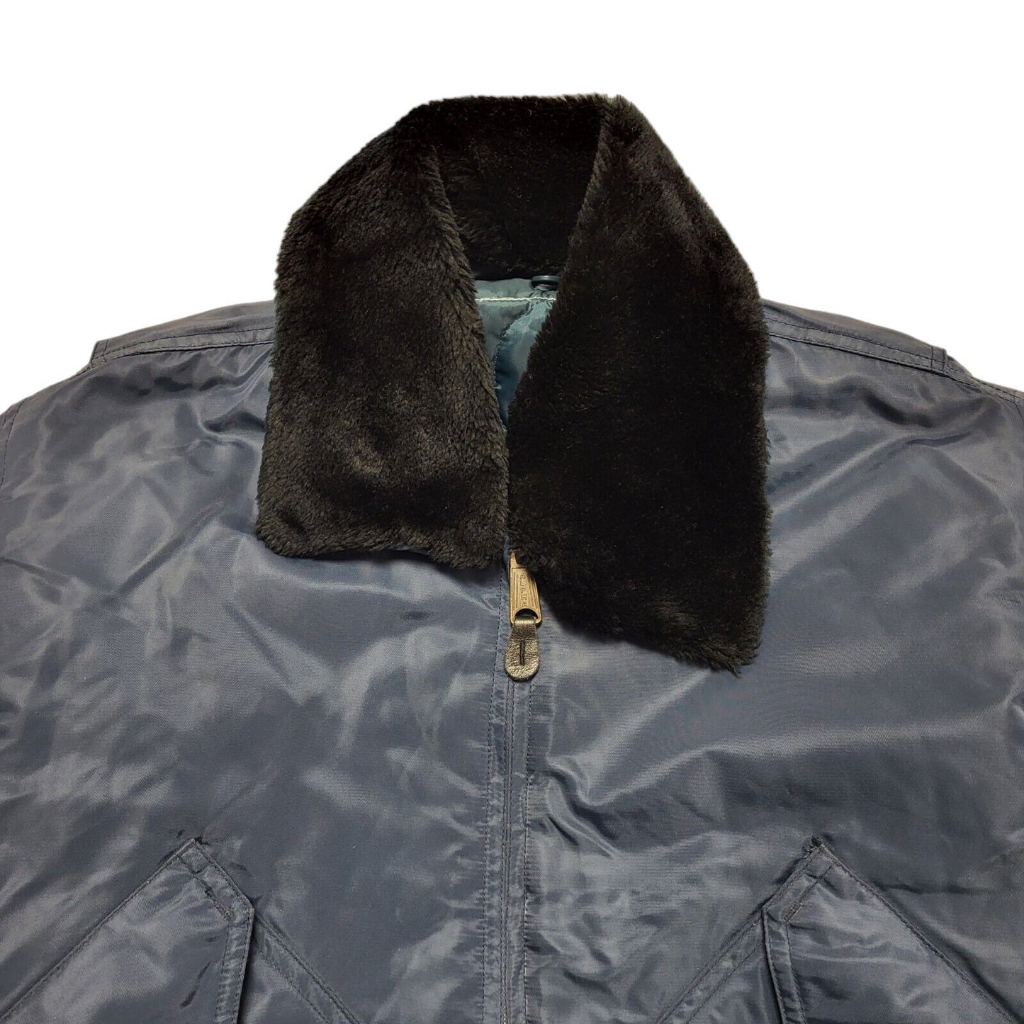 80s Vintage Navy Blue Zipped Jacket Uk Men's Size XL