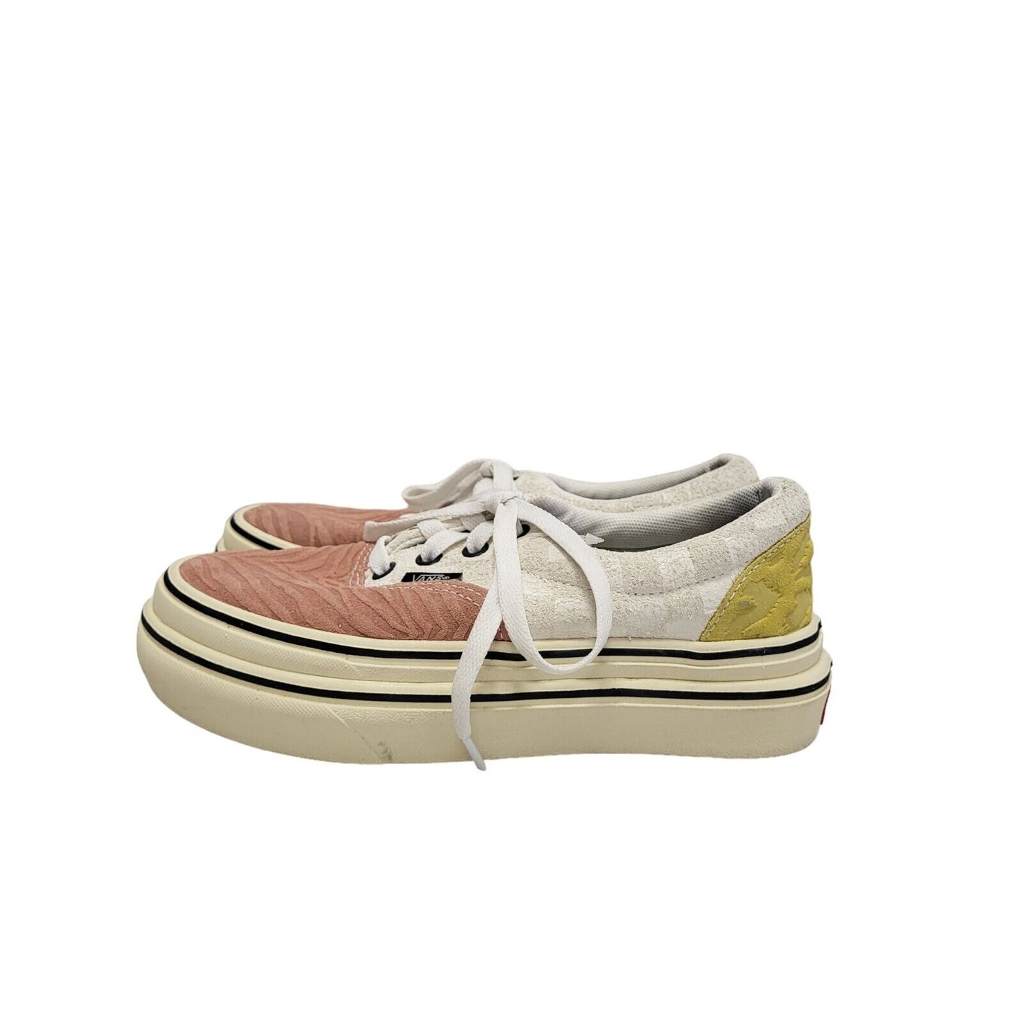 Vans Platform White Pink Lace-up Rubber Sole Trainers Women's UK 3 Eu 35