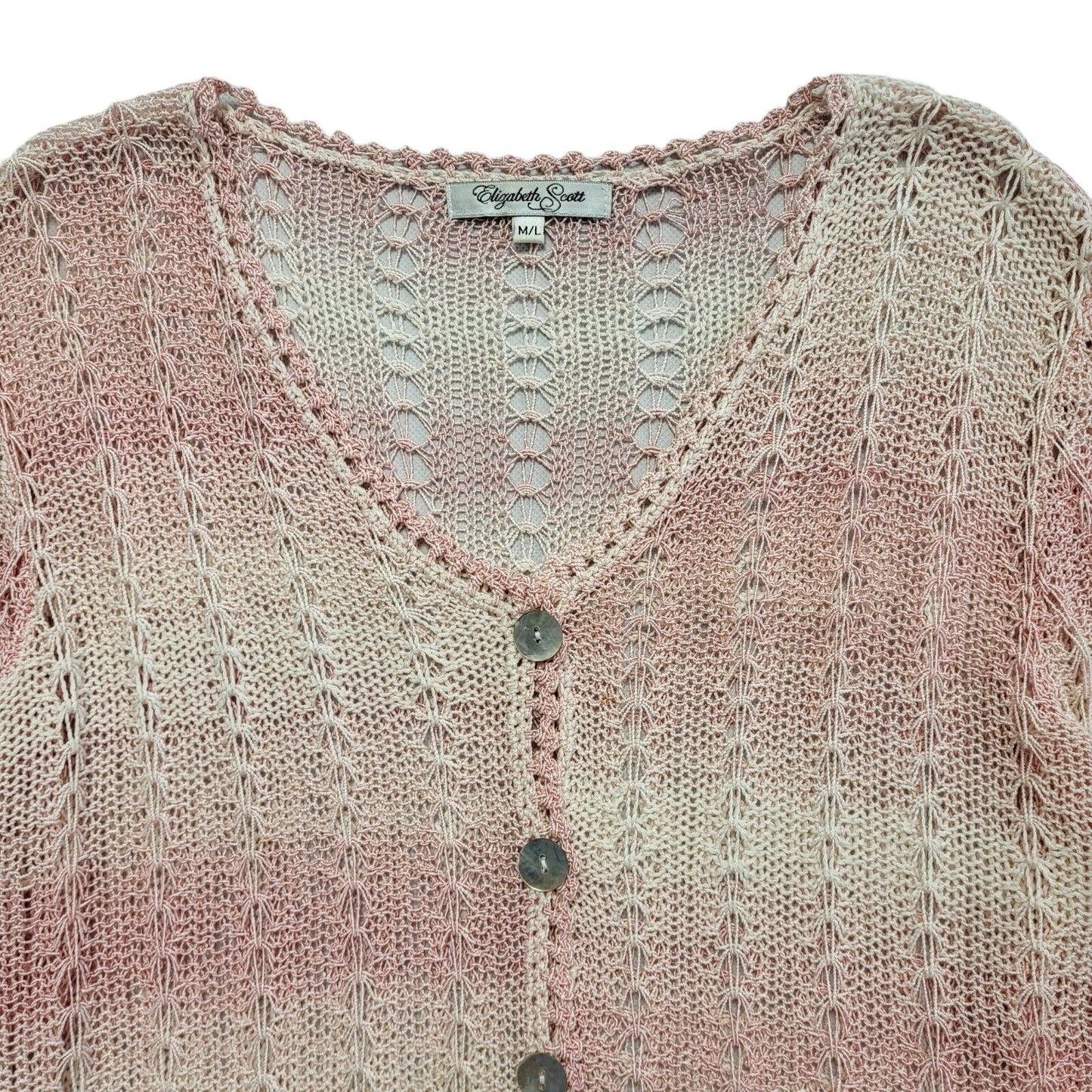 Elizabeth Scott 90s Vintage Pink Button Cardigan Uk Women's Size M/L