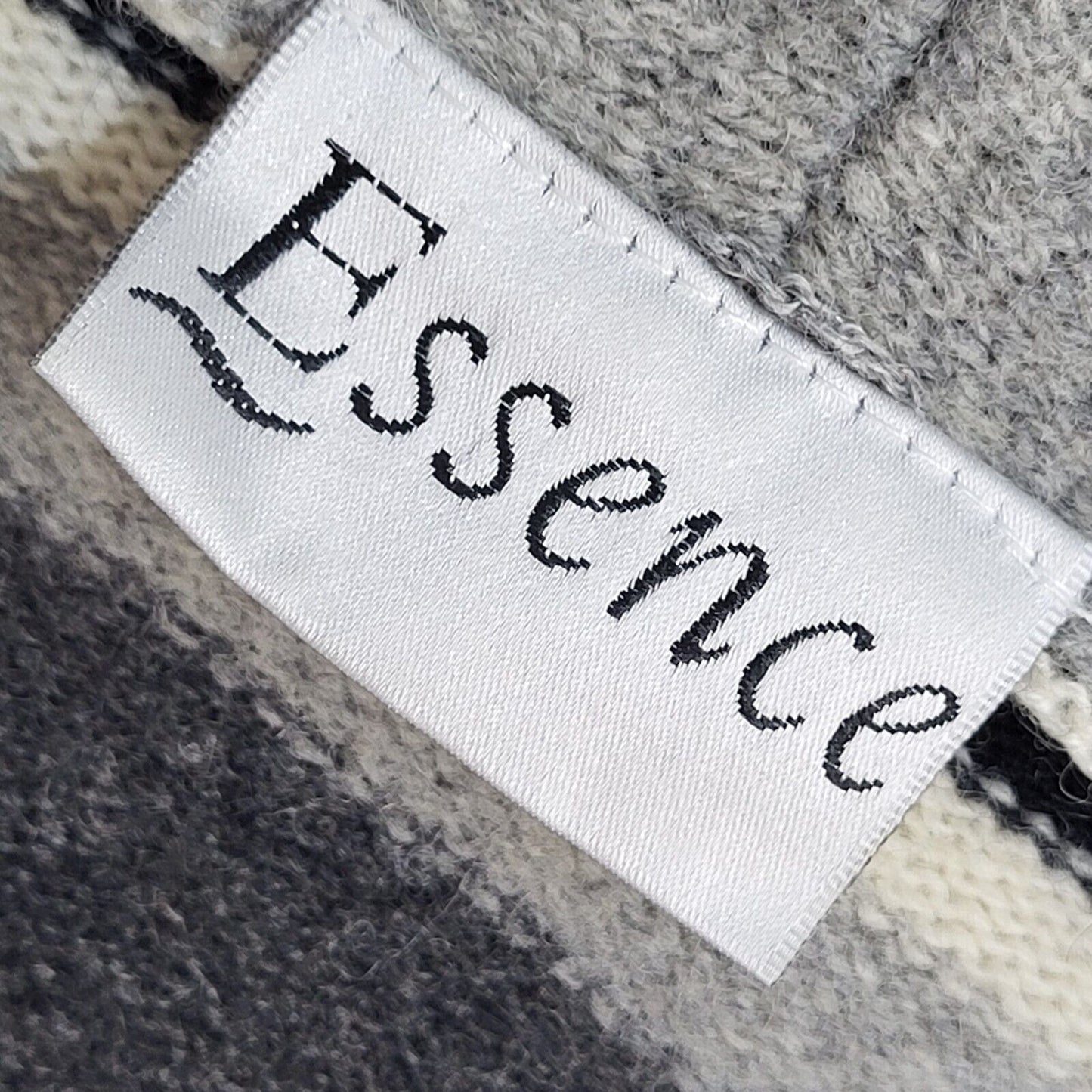 Essence 90s Vintage Grey Striped Button Up Cardigan UK Women's Size 16