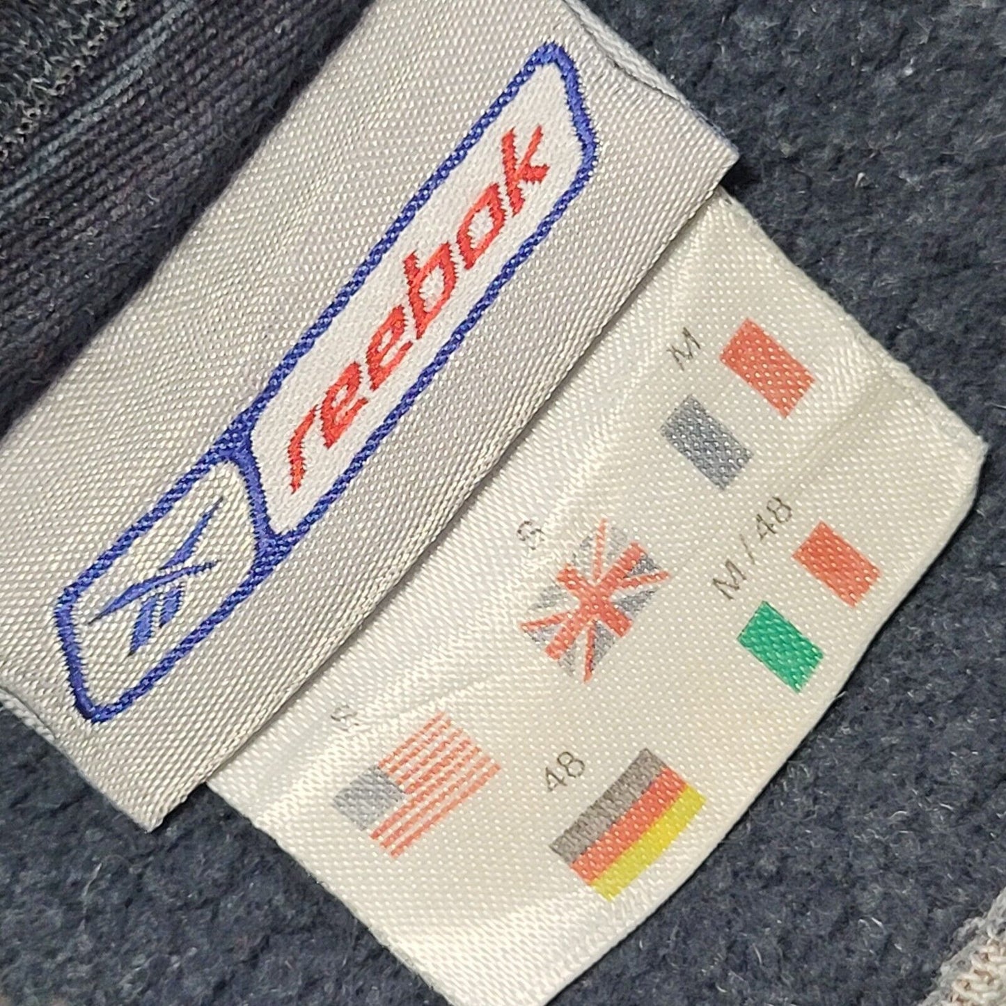 Reebok 90s Vintage Blue/Grey Crew Neck Sweatshirt Uk Men's Size Medium