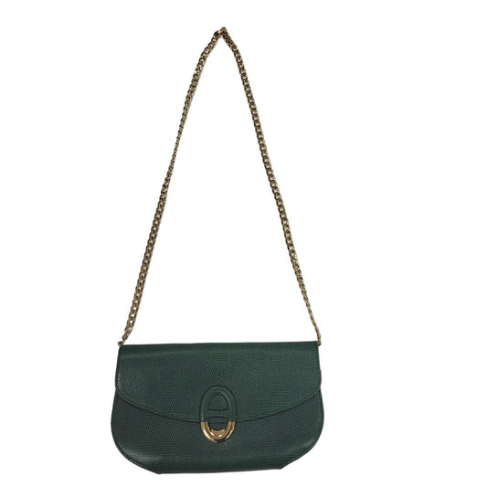 Jafferjees Green Leather Small Shoulder Bag Uk Women's Size  10" x 6"
