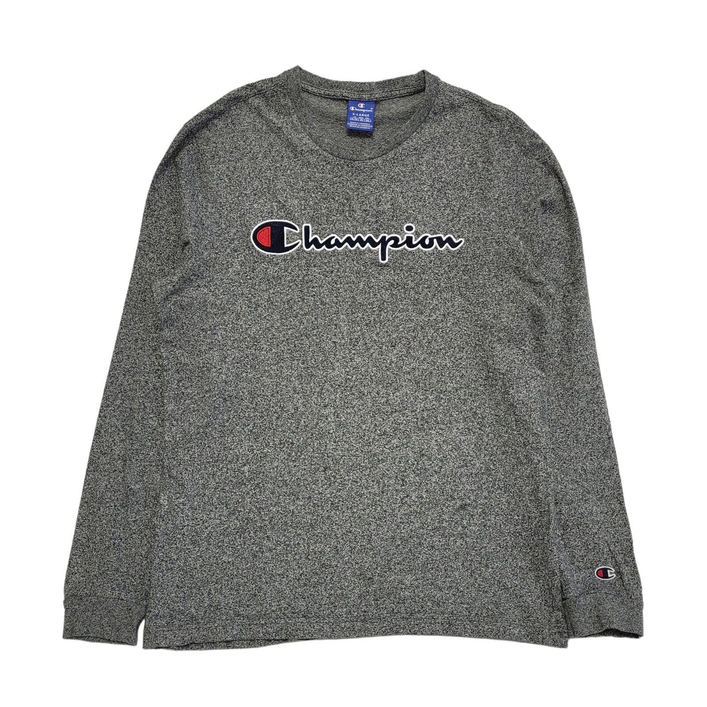 Champion Vintage 90s Grey Long Sleeve T-Shirt Mens UK Size XL
