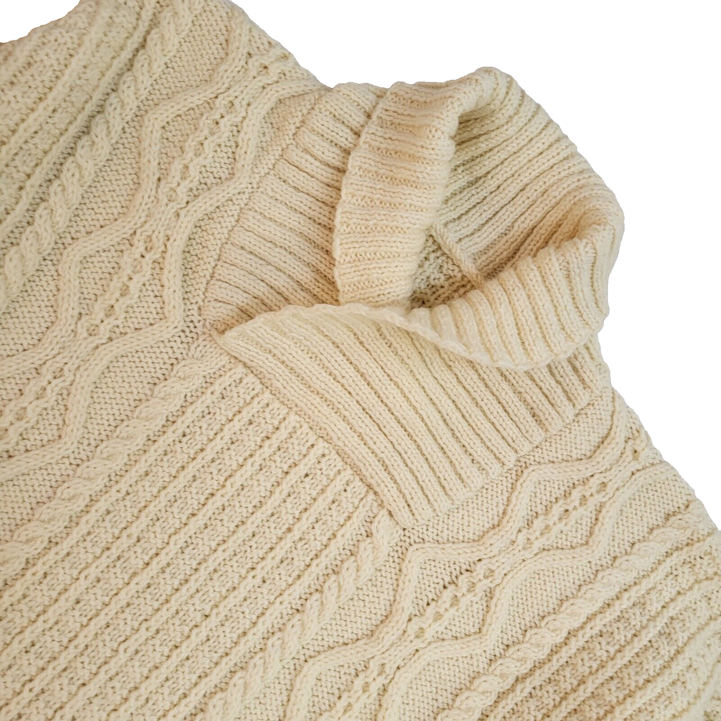 Vintage 90's Cream Wool Collared Jumper UK Men's Size XXL