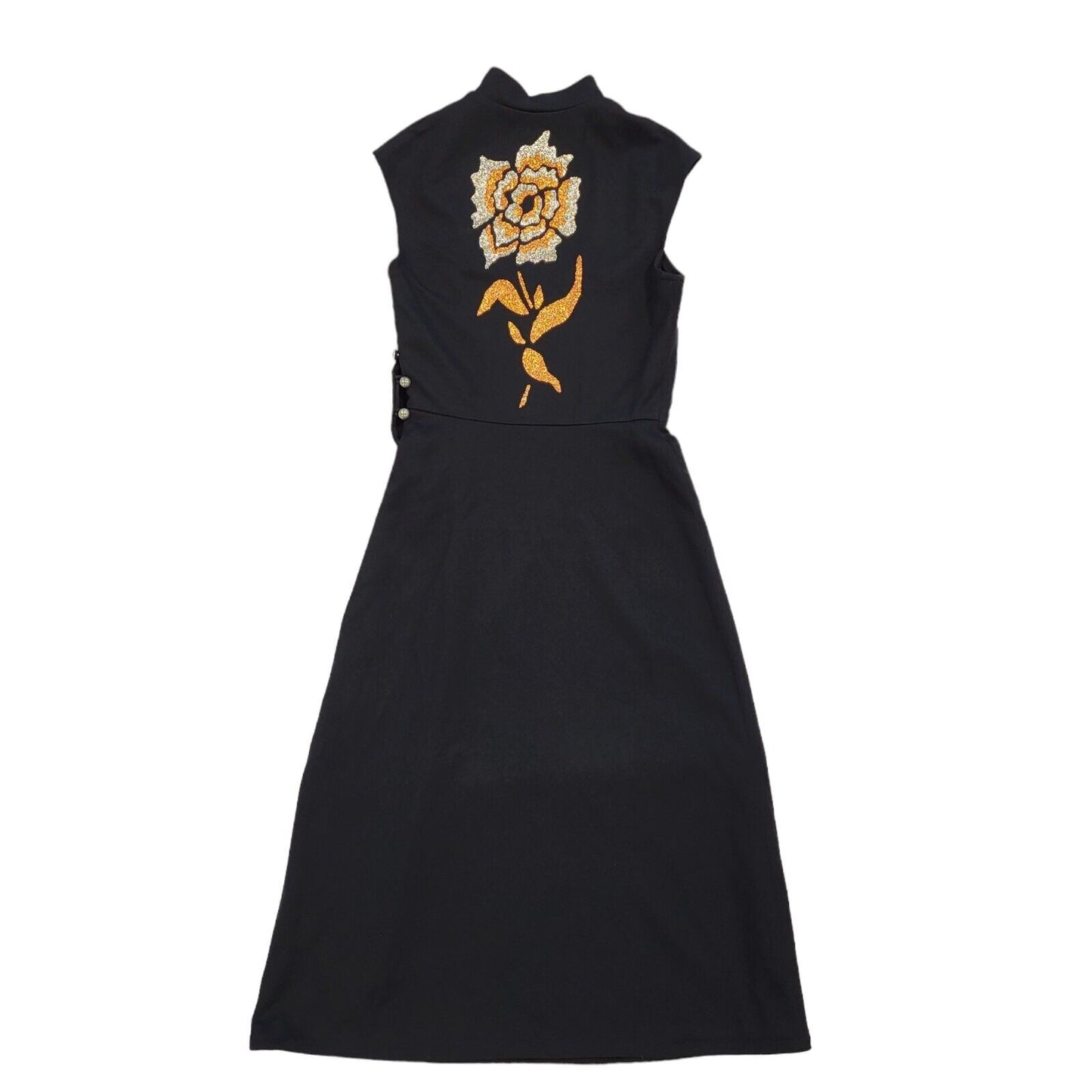 Vintage 60s Black Sleeveless Evening Dress Women's Size 8