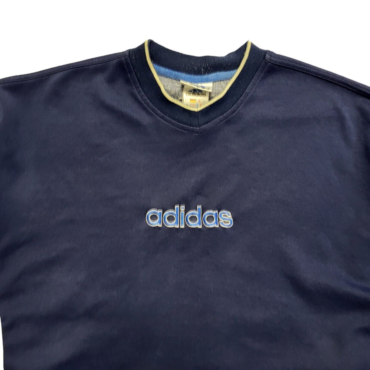 Adidas 90's Spell Out Navy Blue Crew Neck Sweatshirt Uk Men's UK Size S