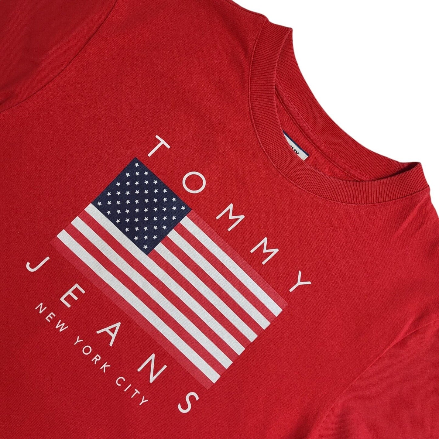 Tommy Hilfiger Vintage Y2K Red T-Shirt Uk Women's Size Medium