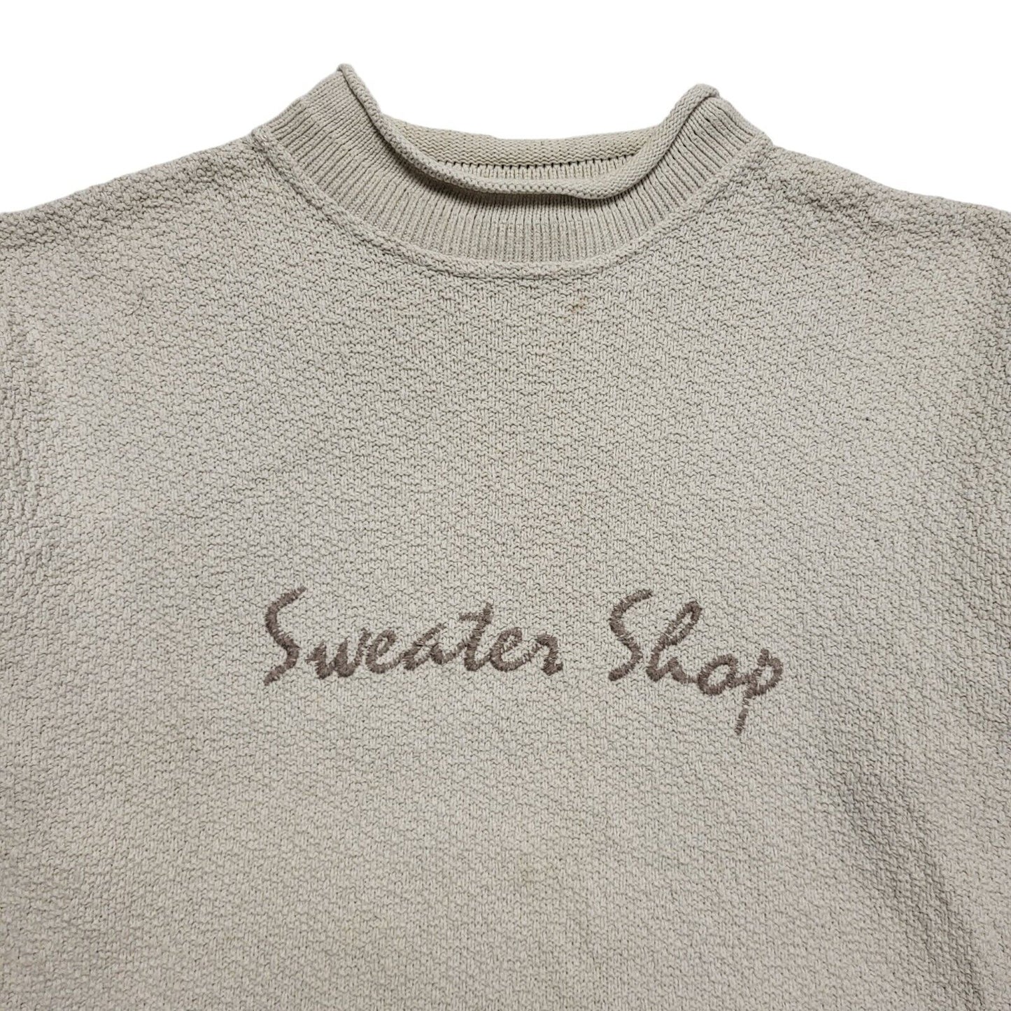 The Sweatershop Vintage 90's Beige Round Neck Jumper Mens UK L/XL