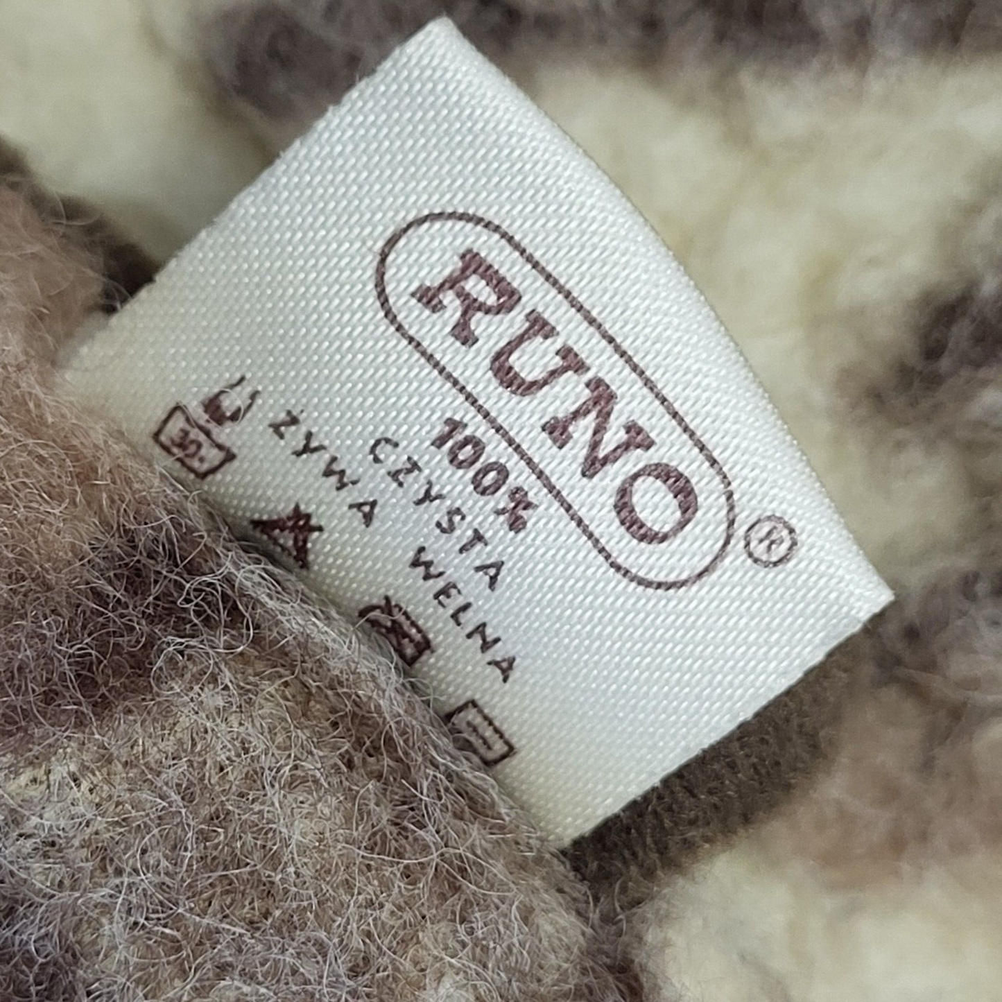 Runo Vintage 90's Beige & Brown Retro Wool Gilet Womens UK Size 20